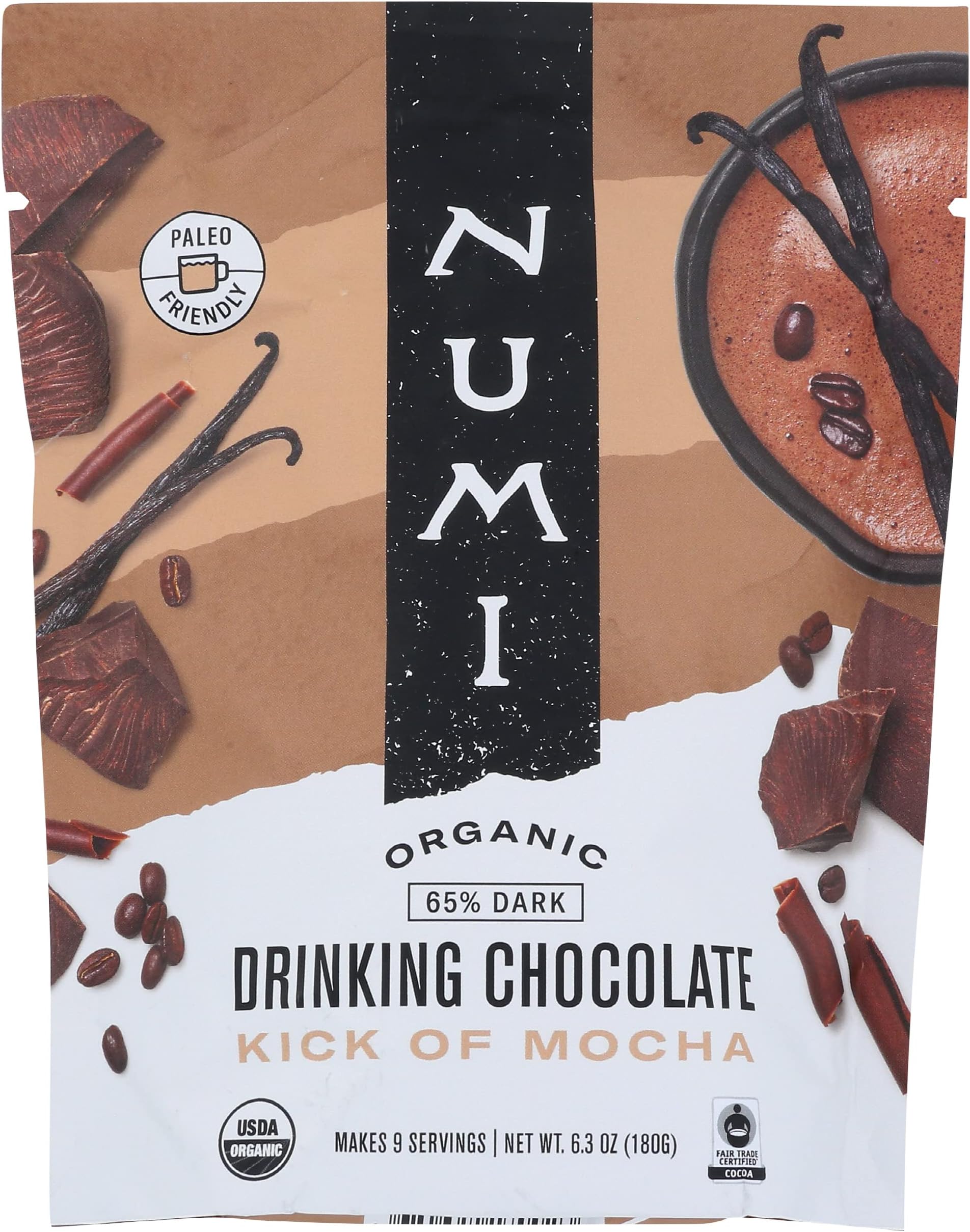NumiOrganic Kick of Mocha Drinking Chocolate, 6.3 OZ