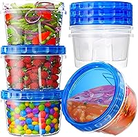 BiuLeon 6-Pack 17oz BPA-Free Freezer Food Storage Containers with Leakproof Twist Lids - Microwave Dishwasher Safe