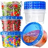 6 Pack-17oz Freezer Storage Containers, Plastic Food Storage Containers with Twist Top Lids, BPA Free and Reusable Soup Containers with Lid, Microwave and Dishwasher Safe