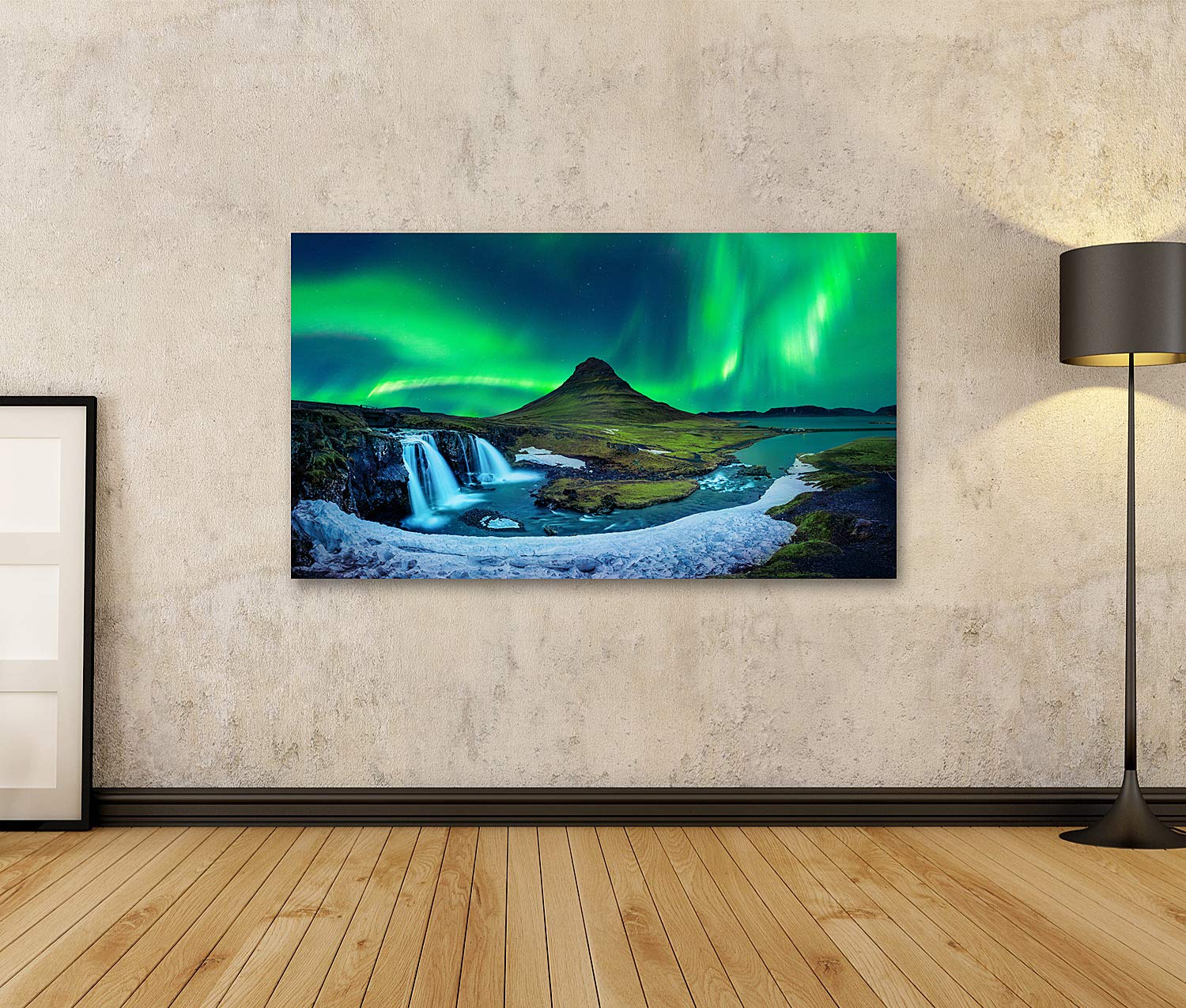 islandburner Quadro su tela laurora boreale sopra la tundra