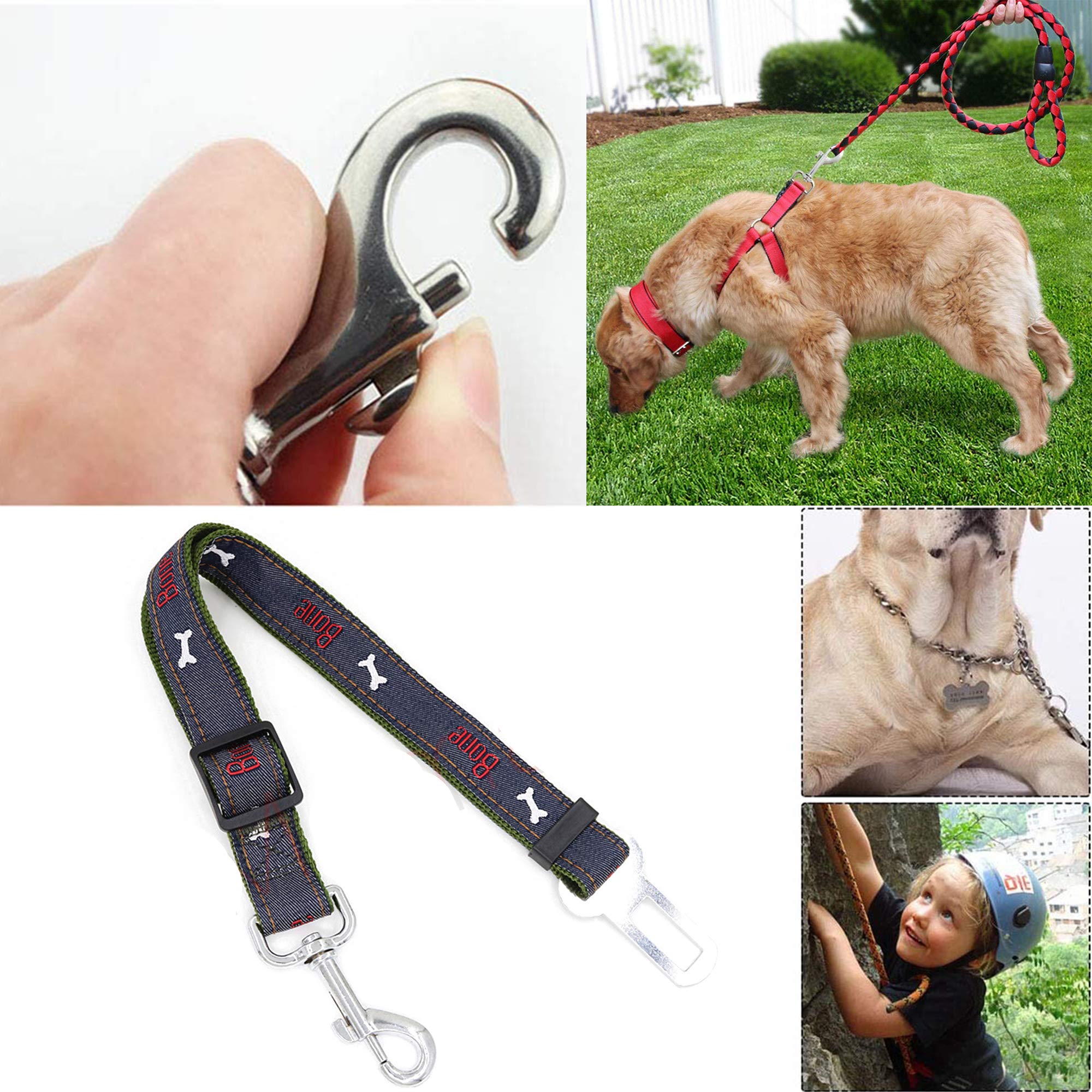 CSPARKV  Argent 5 Pcs Crochet Mousqueton Mousquetons 75mm Pivotant à 360 ° Mousqueton Laisse Chien Mousqueton Pivotant Crochets Pour Animal Domestique Chaines Porte Cle Sac A Dos 87138280