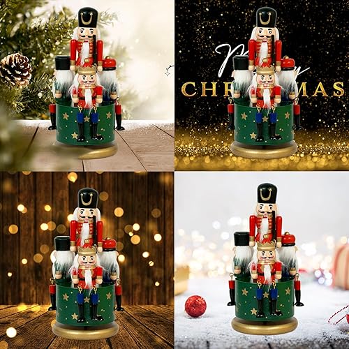 Miniatura 7 de Wagevedex Cascanueces - Decoraciones navideñas de caja de música, figuras de cascanueces de madera, adornos de Navidad, regalos para interiores y