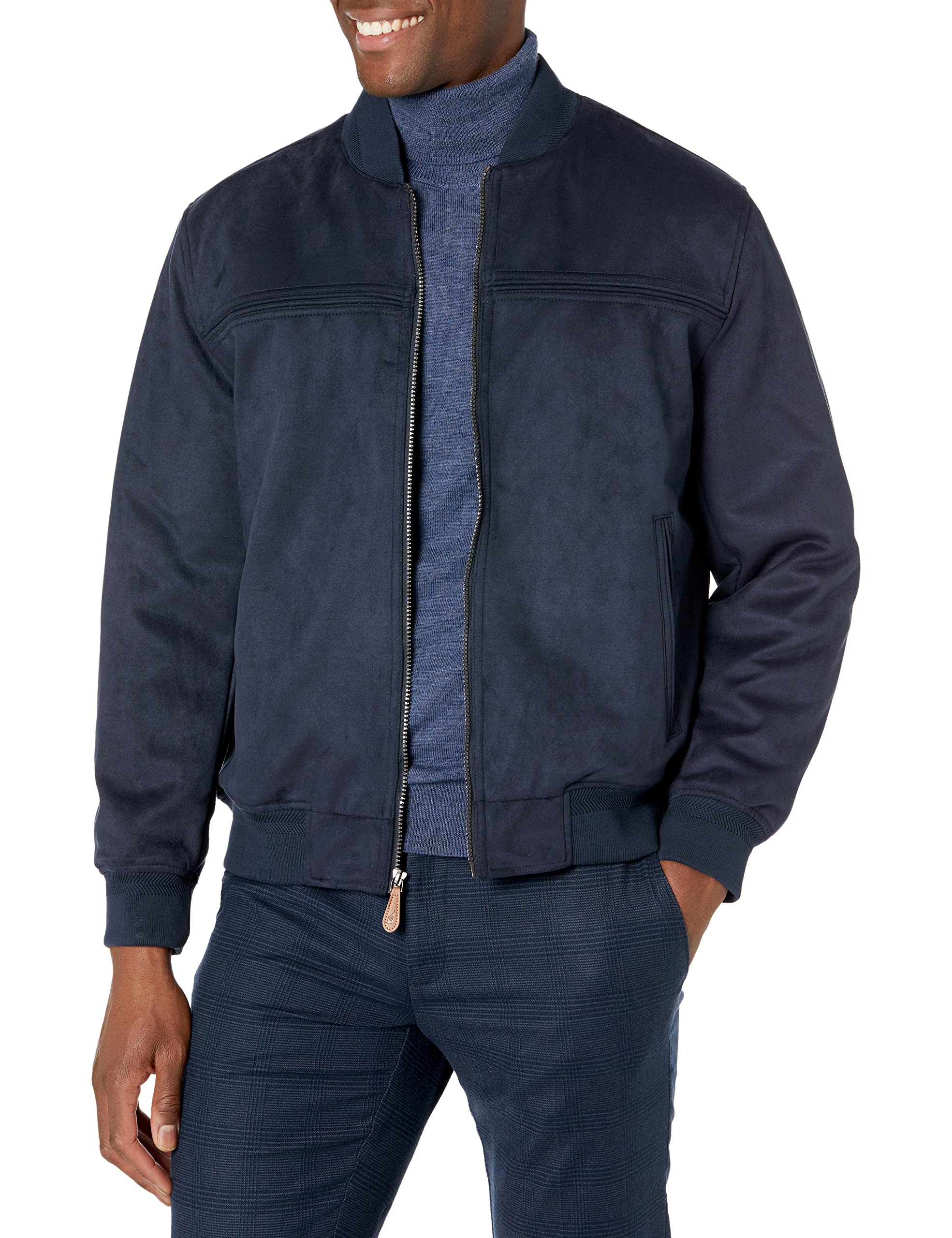 LONDON FOG Men's Microsuede Bomber