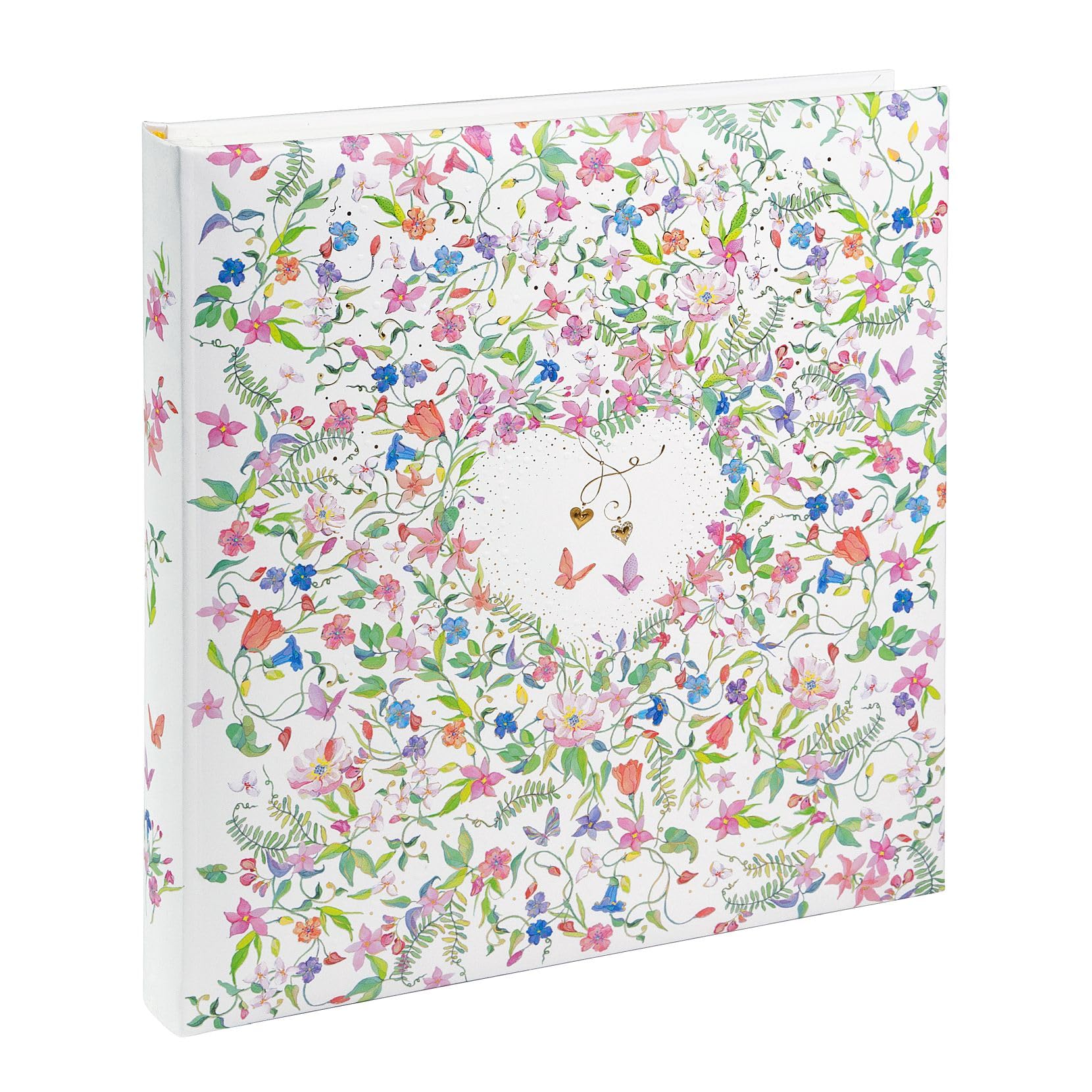 goldbuch 08 035 Hochzeitsalbum Charming Heart, Fotoalbum mit 60 weißen Seiten und Pergamin-Trennblättern, Erinnerungsalbum mit Blumenmuster mit Herz, Photo Album für Liebespaare, ca. 30 x 31 x 4 cm