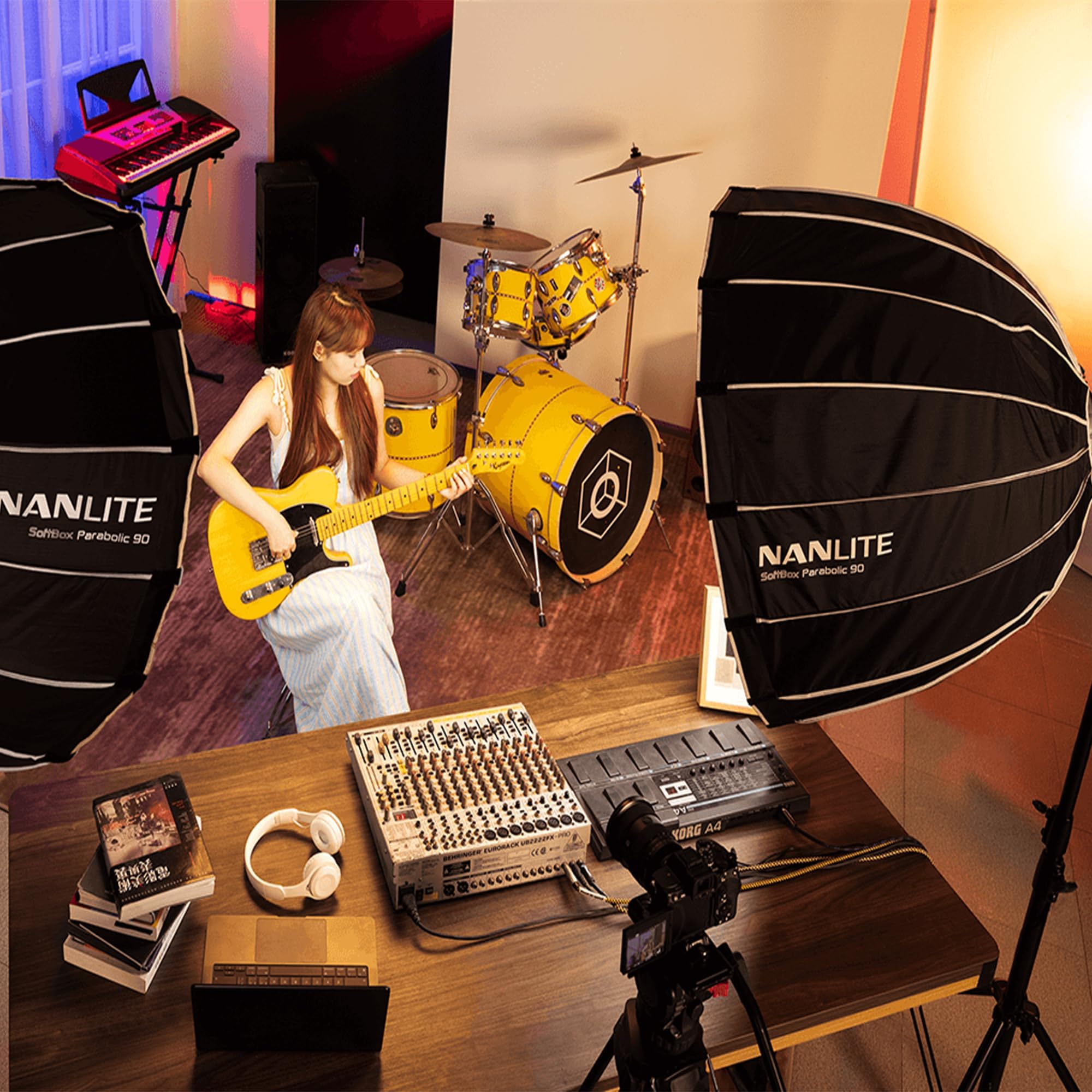 Nanlite FS-300C 300 W RGB-Linterna de estudio, 2700 K–7500 K, control por APP, luz de vídeo LED con montaje Bowens para fotografía, videografía, transmisión en vivo y creación de contenido