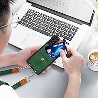 Vista 2 de kwmobile Funda cruzada compatible con Samsung Galaxy A52 / A52 5G / A52s 5G - Funda con ranuras para tarjetas de piel sintética, color verde pixie