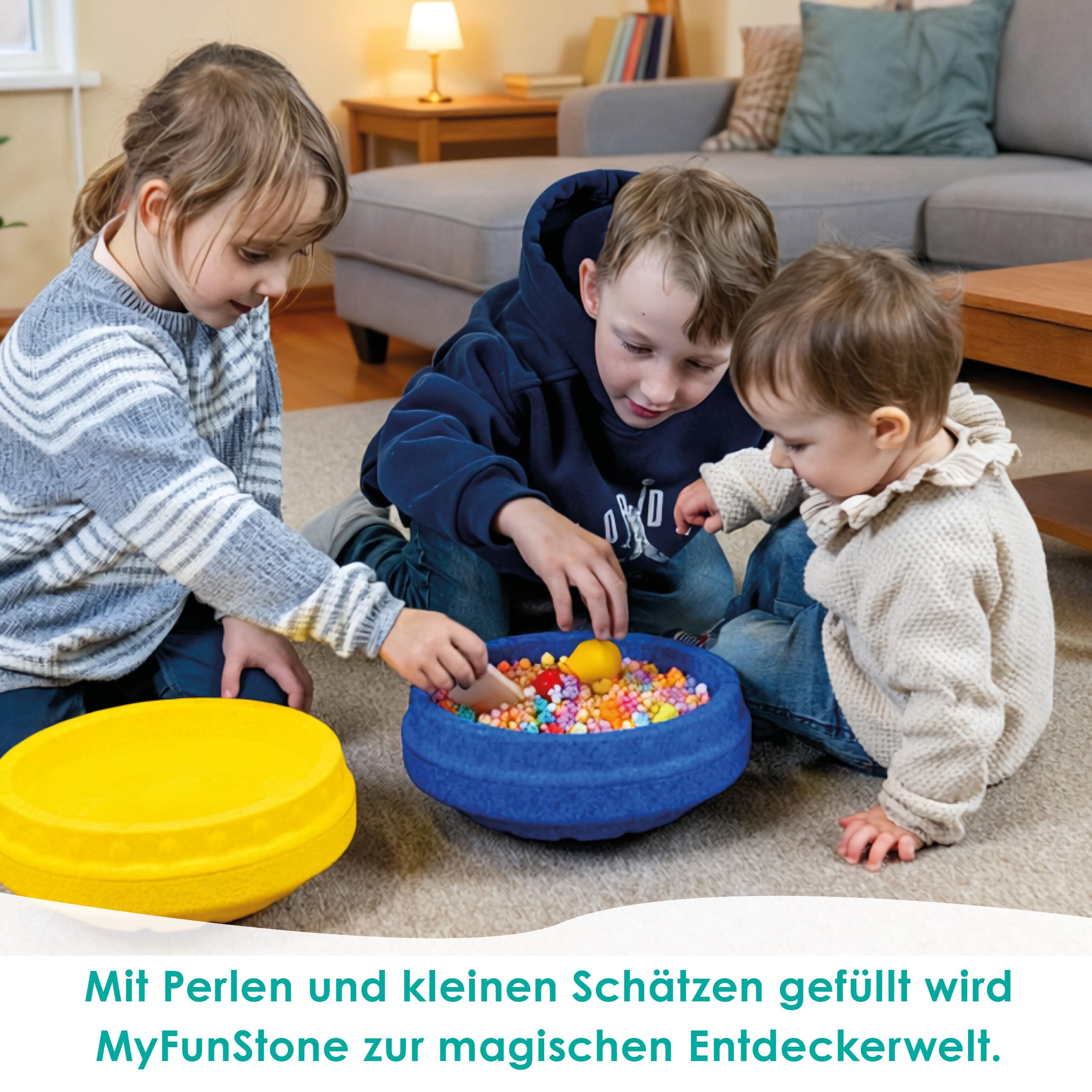 Generisch MyFunStone Balancier Steine Rund, 6 Stück, Motorikspielzeug für Kinder ab 1 Jahr, Kletter und Balance Training