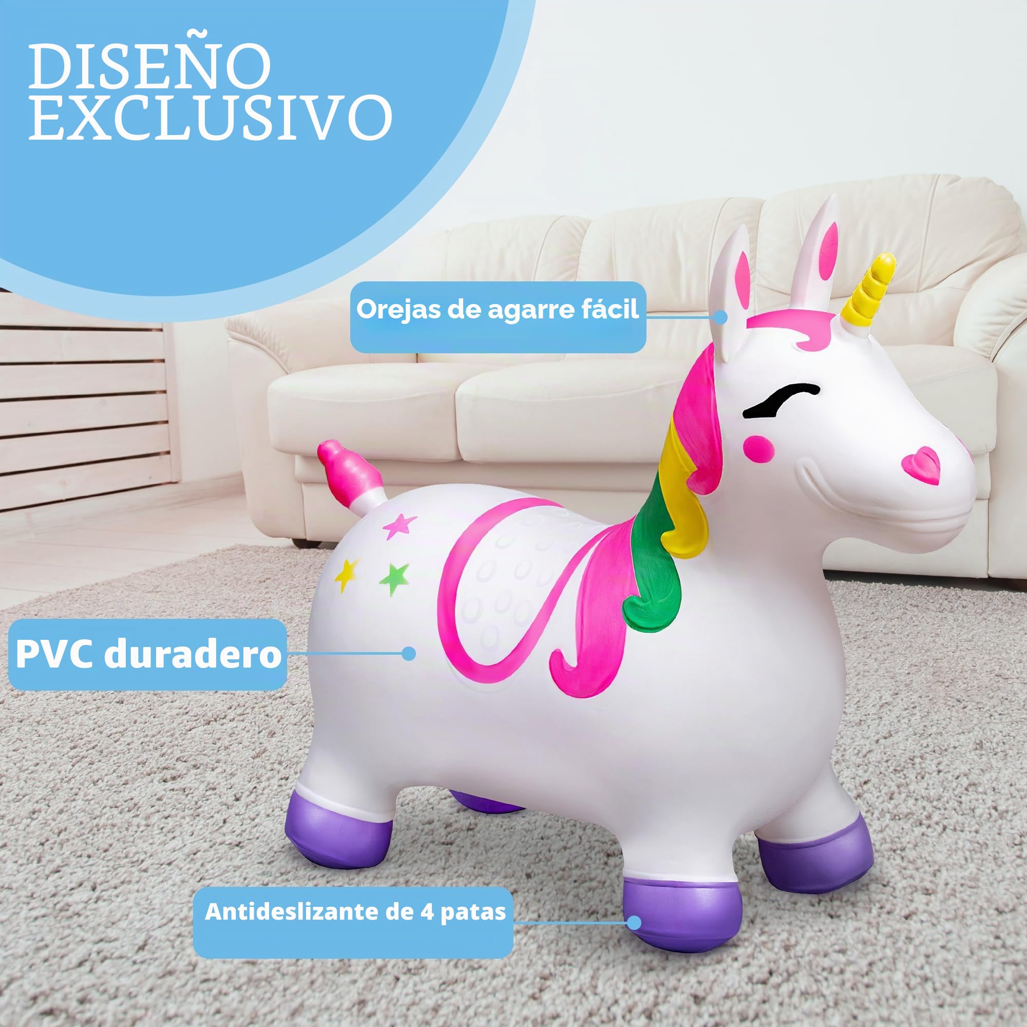 JOYIN Unicorn Bouncy Horse Kids Ride On Toy, Hopper Unicornio, Hopping Animal Toy for Toddlers Boys Girls Indoor Outdoor Bouncing Riding Activities