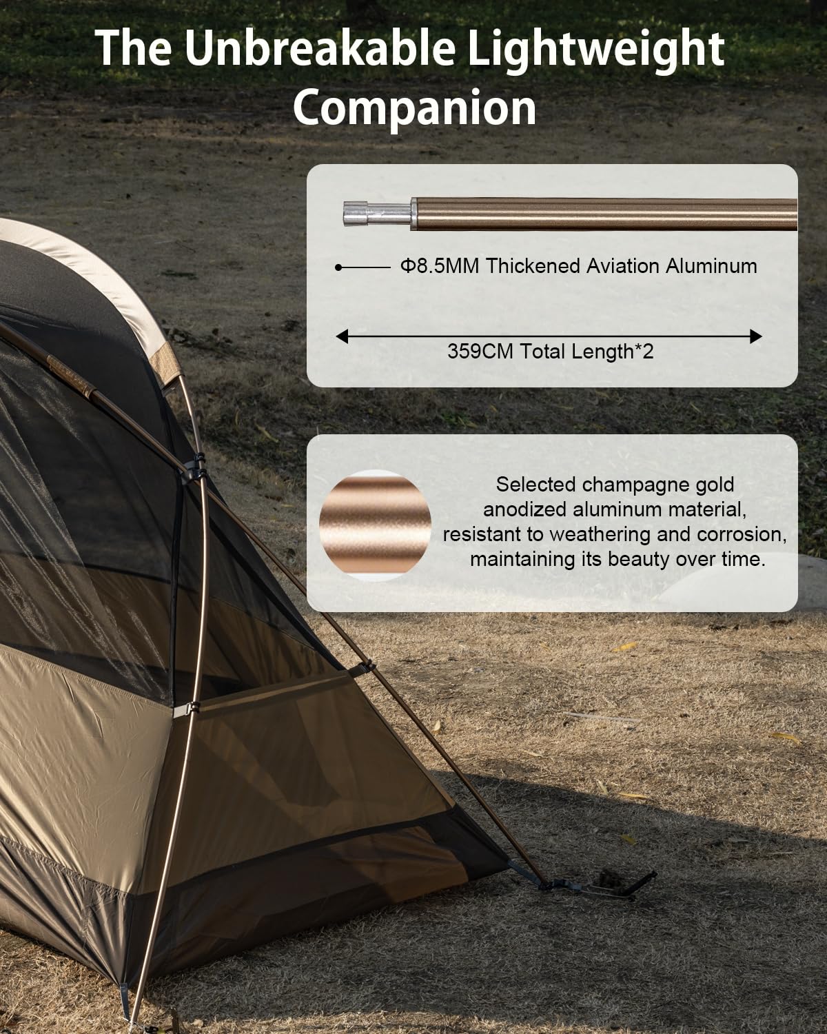 TOMOUNT - Tenda ultraleggera per 1 persona, in nylon, misura piccola, 4 stagioni, impermeabile e antivento, tenda a cupola compatta per escursioni, campeggio, attività all'aperto