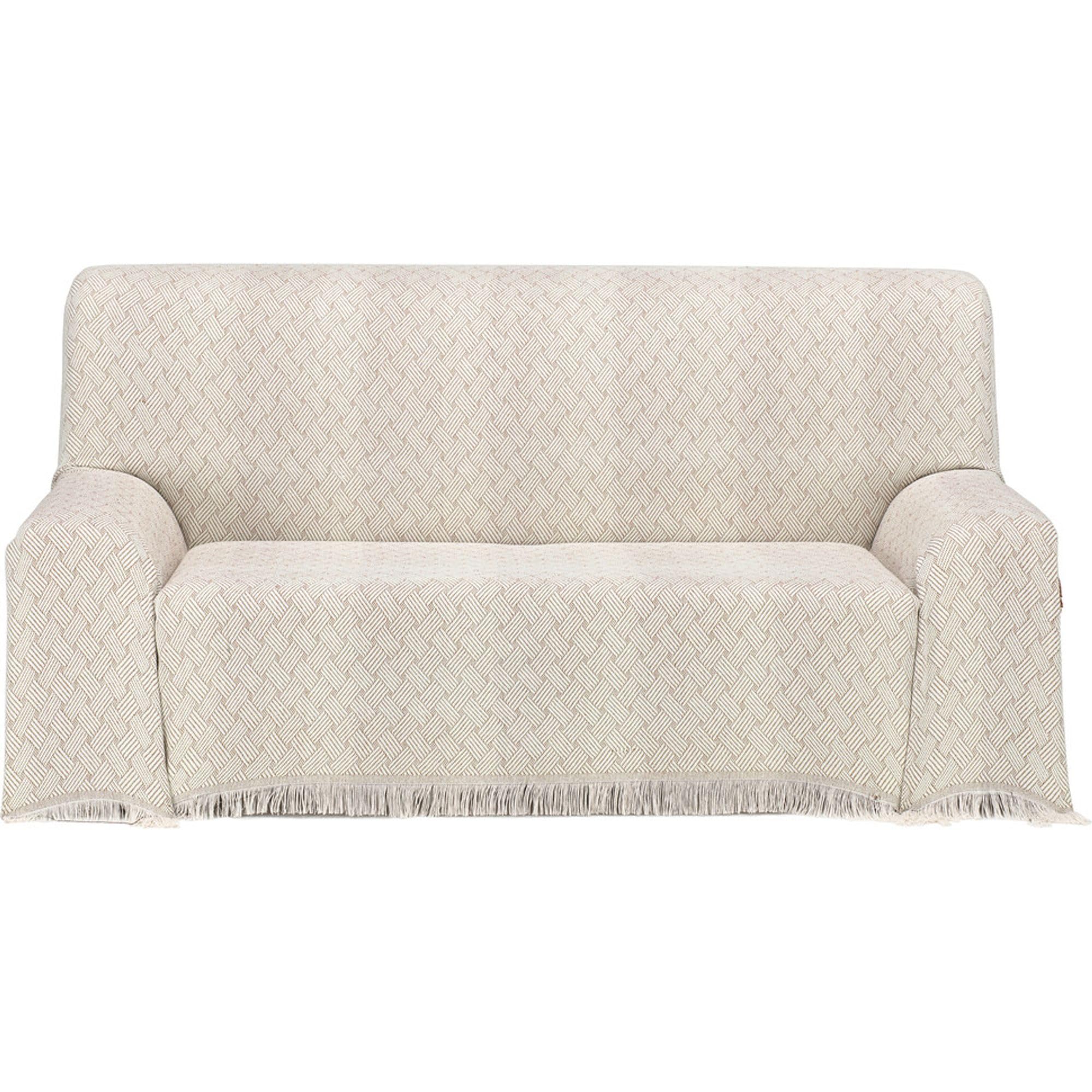 ECOMMERC3 | Multipurpose Bedspread Size 300 x 260 cm for Sofa or Bed – Multi-purpose Foulard Extra Soft Feel Beige