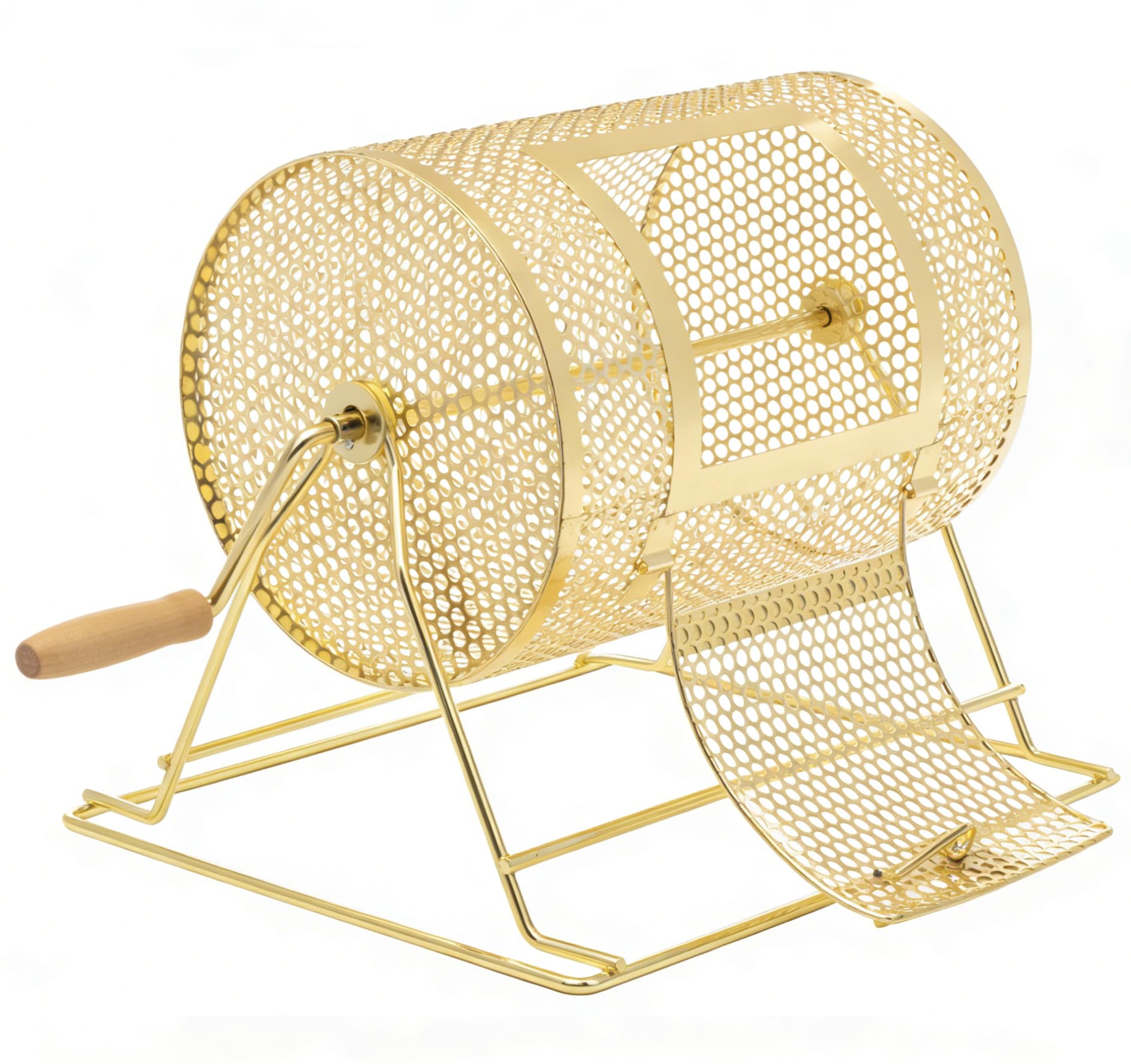 Tambor de Rifa, Tambor Giratorio de Rifa, Rueda Giratoria de Gran Capacidad con Soporte, Jaula Giratoria de Metal para Lotería, Giratorio para Boletos de Rifa Capacidad para 2500 Boletos