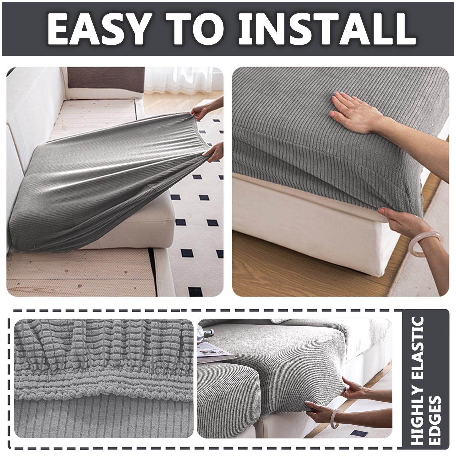 ZGDDPZA Sitzkissenbezug Caravan - Dehnbare Hussen Für Wohnmobil & Wohnwagen