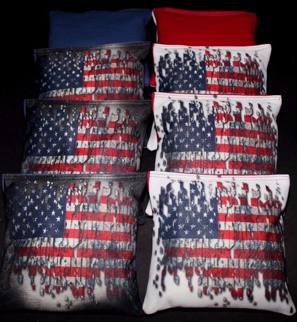 CornholeGamesUSA Cornhole Board Wraps, Cornhole Decals and Wraps for Boards (Set of 2), Cornhole Skins for Boards (Eagle Flag (2))