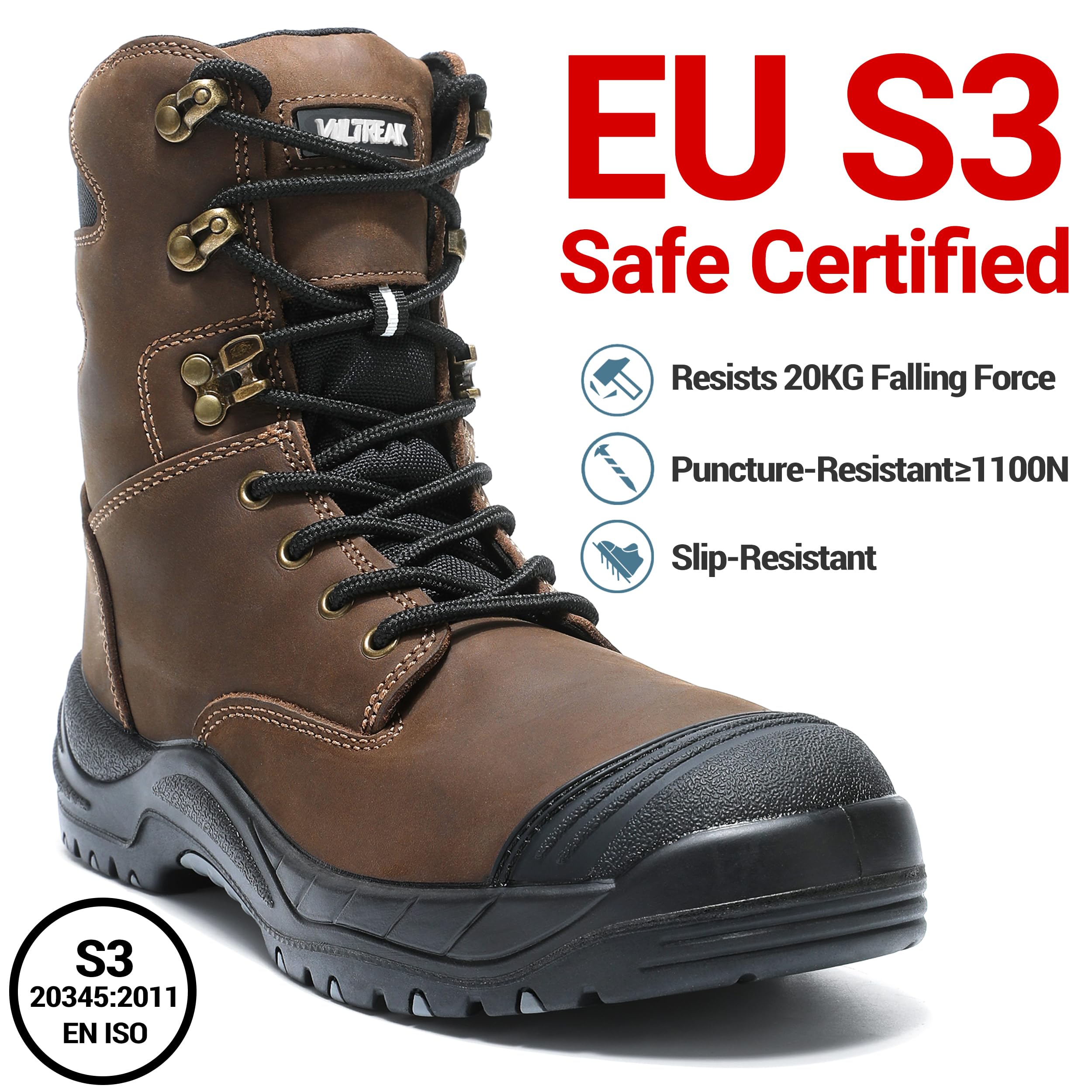 S3L HRO SR Botas de Seguridad, Botas de Trabajo Punta de Acero, Zapatos de Trabajo Zapatillas Trabajo Comodo Antideslizantes 37-47 EU