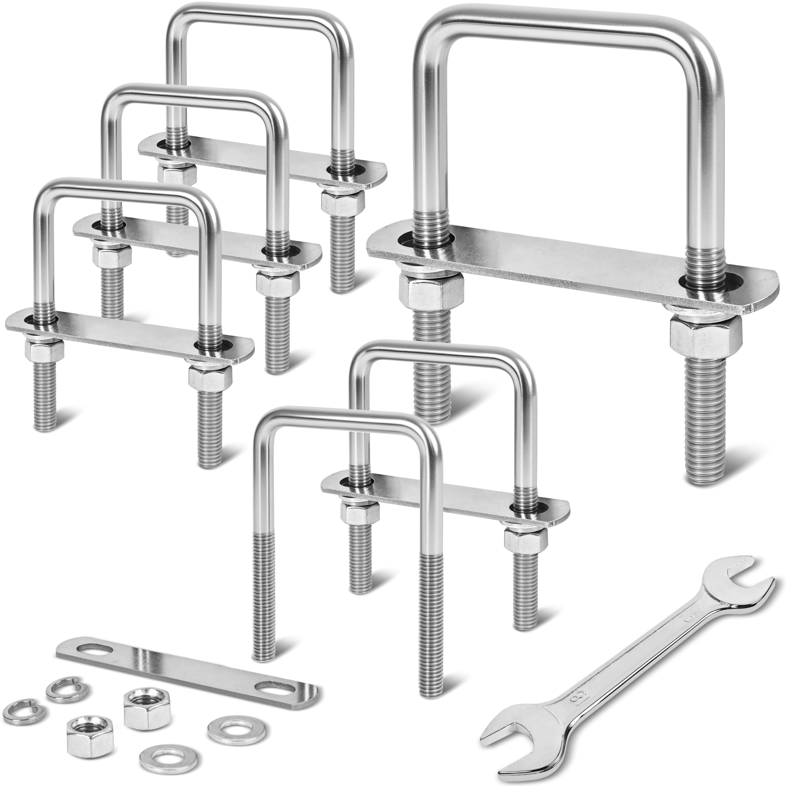 M12 Stainless Steel U-Bolts - 4 Sets Kit -9