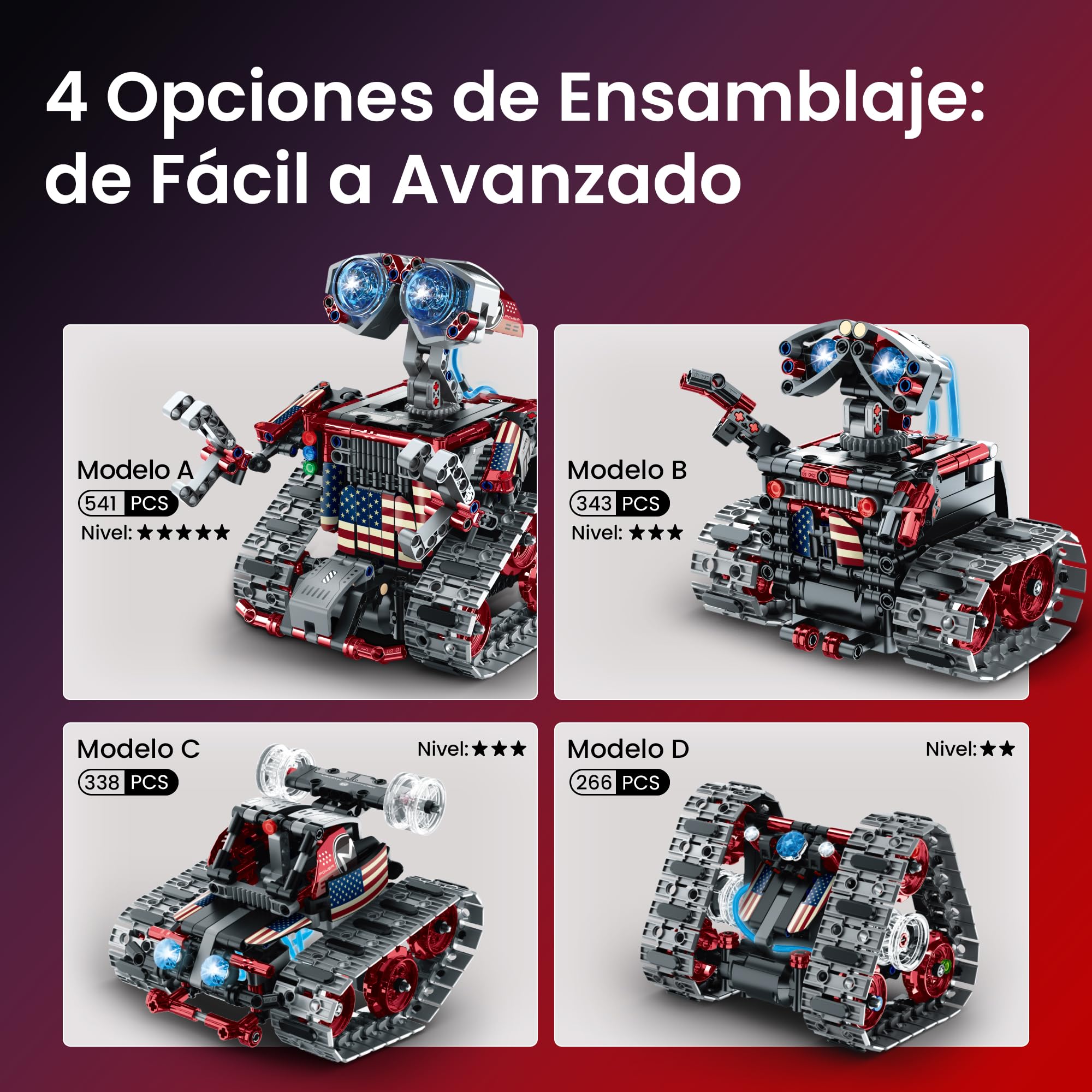 Sillbird Technic Robot Transformable Controlado por App, Robótico 4en1 a Control Remoto, Juguetes de Construcción con Programación, Regalos Creativos para Niños de 8 a 12 + Años (631 Piezas)