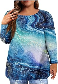 Casual Sweatshirt for Women UK Plus Size Sweatshirts Ladies Loose Shirts Floral Print Long Sleeve Shirts Women's Fall Winter Round Neck Pullover Tops Fashion Blouse Halloween Womens Costume