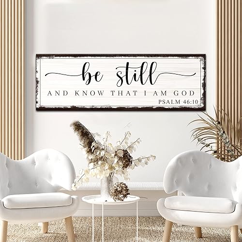 Tailored Canvases Decoración de arte cristiano para pared, letrero religioso de versículos bíblicos para regalos, hogar, sala de estar y dormitorio,