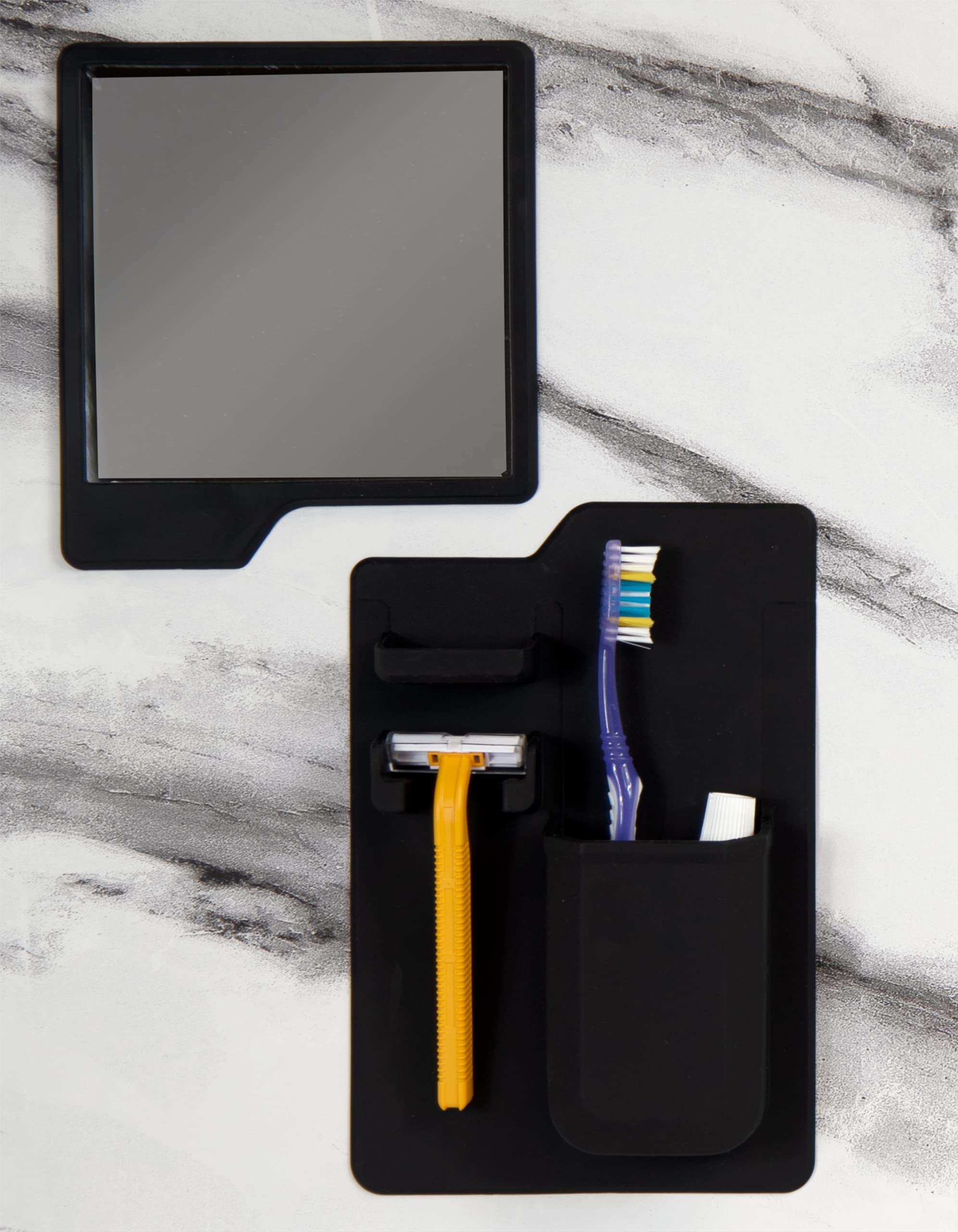 Duo Silicone Shower Mirror KIT (Black)