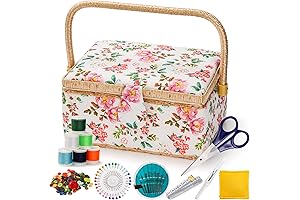 ZOOFOX: Premium Vintage Sewing Box with Compartmentalized Removable Tray