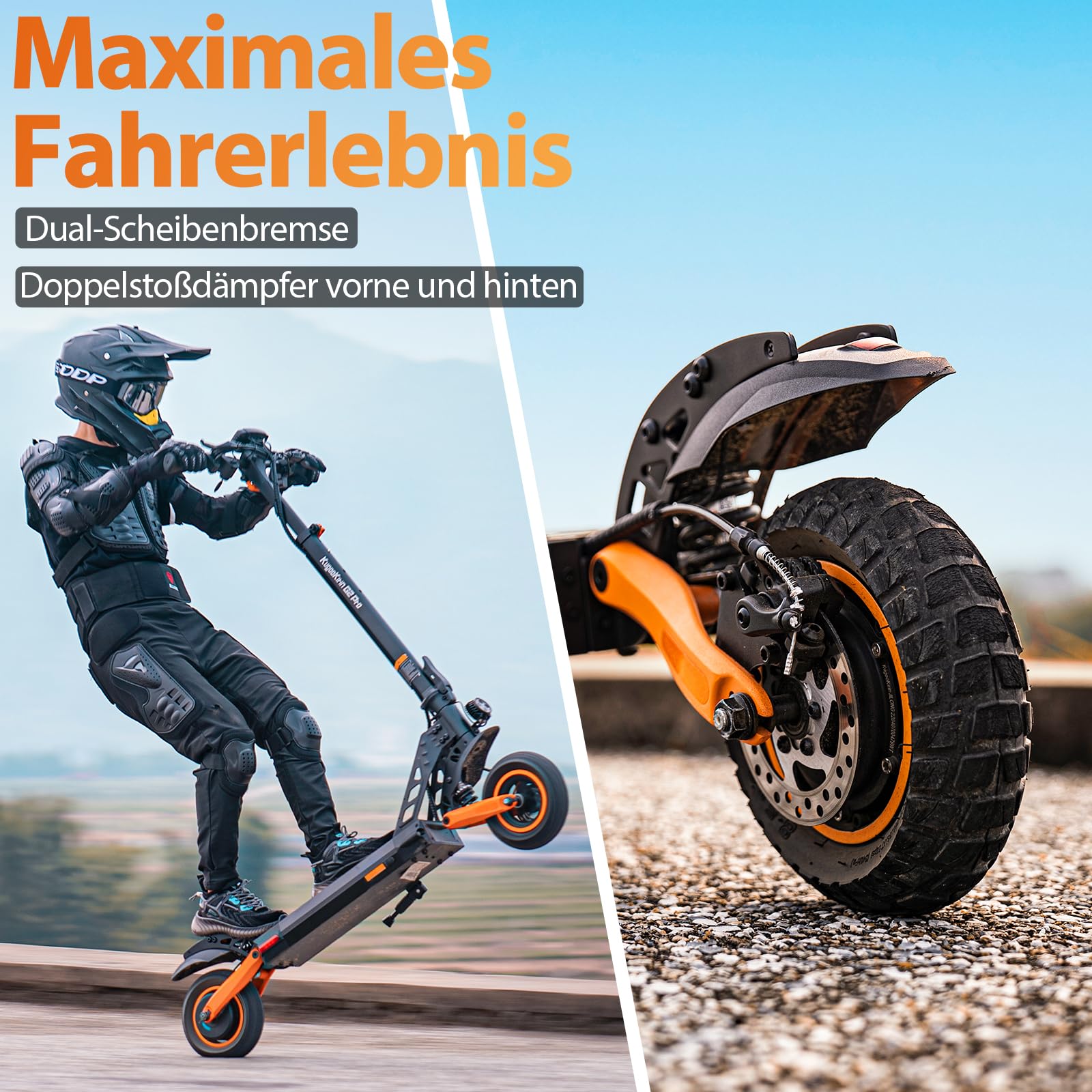 Kukirin E Scooter mit Straßenzulassung,Elektro Elektroroller Erwachsene Elektroscooter,E Roller Offroad,Elektro Scooter Roller,Patinete electrico(65 Km Reichweite),Kukirin G2 Pro