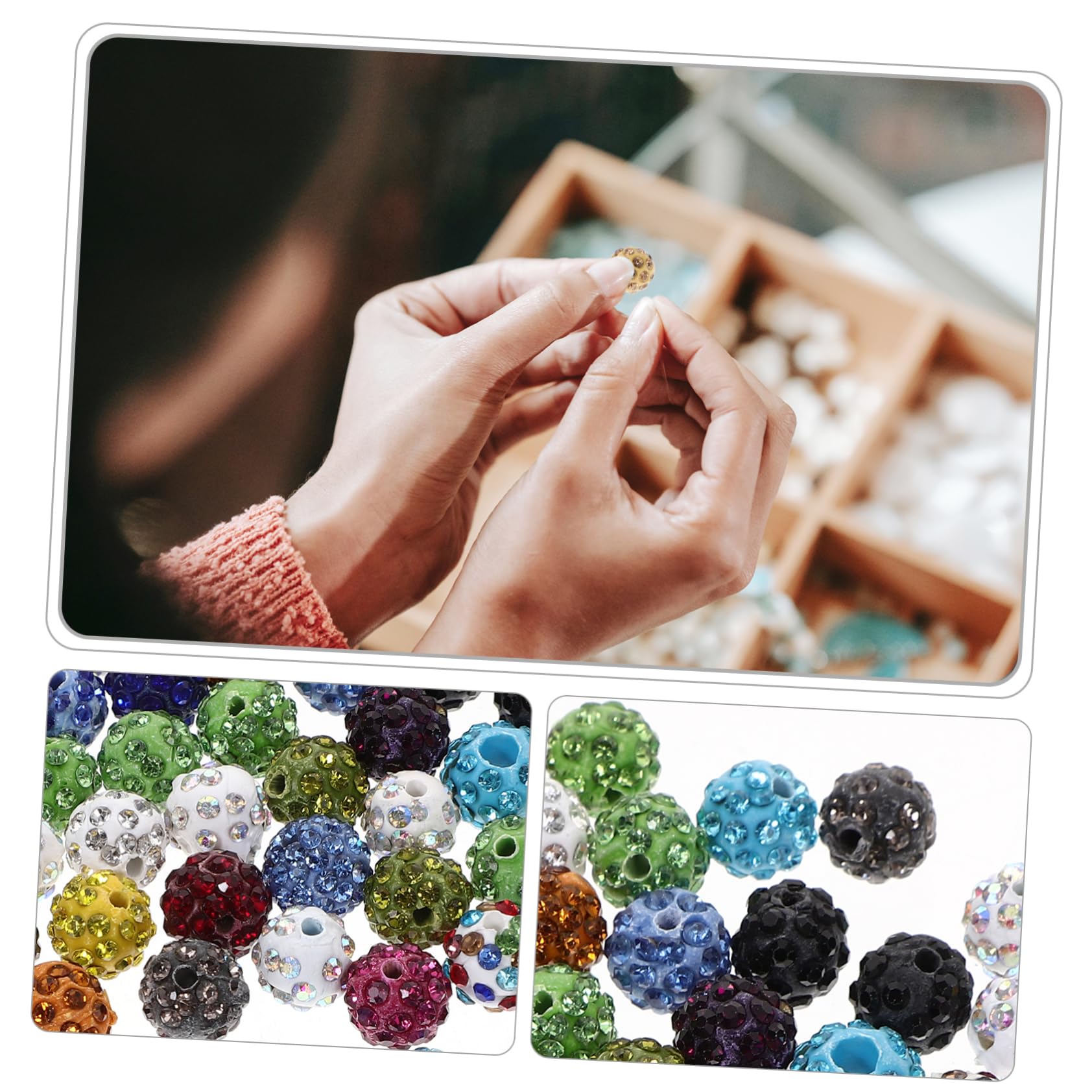 Lurrose 250piezas Abalorios De Rhinestone Para Fabricación De Joyas Bolas Para Pulseras y Collares Diy