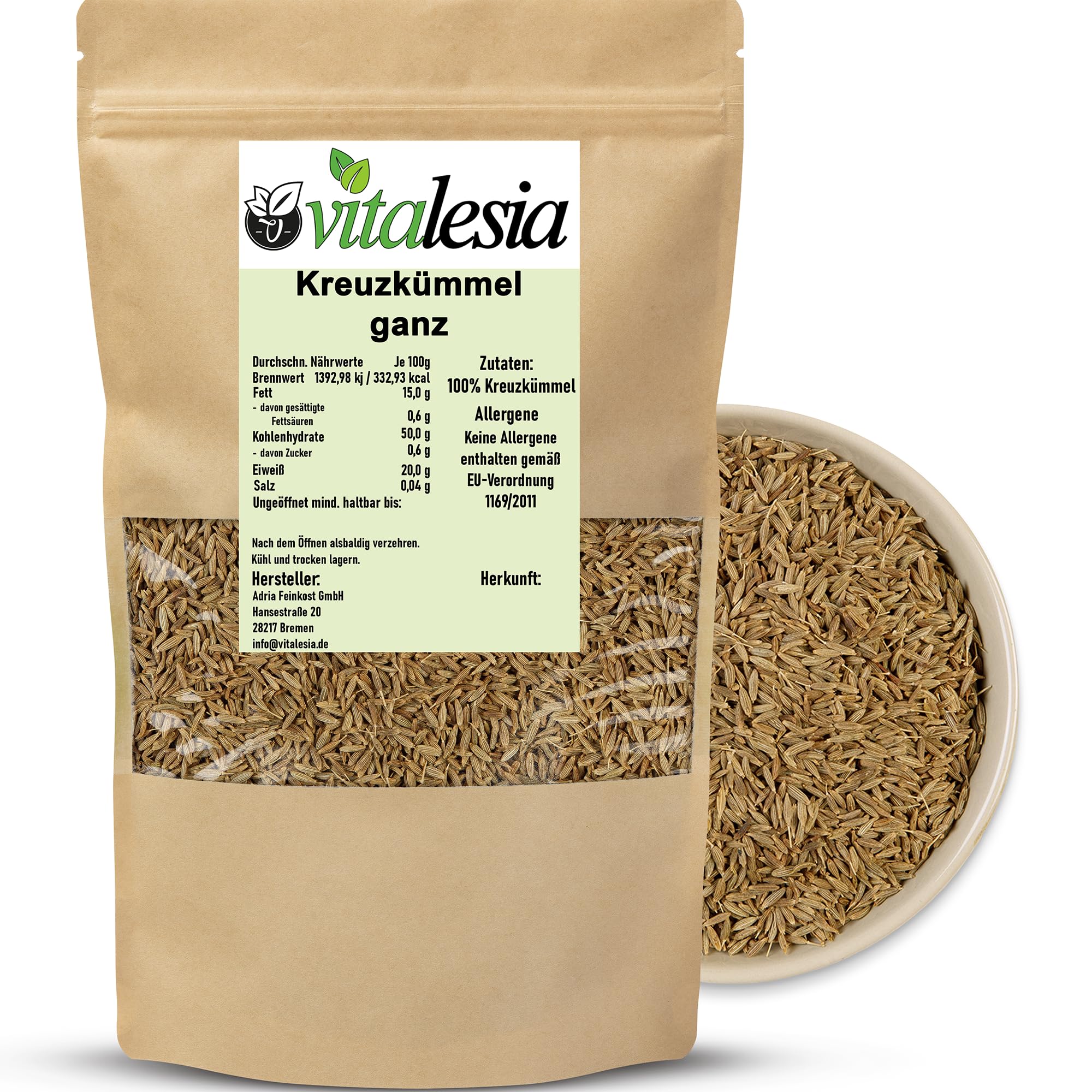 Vitalesia Kreuzkümmel ganze Samen 5kg Cumin naturbelassen