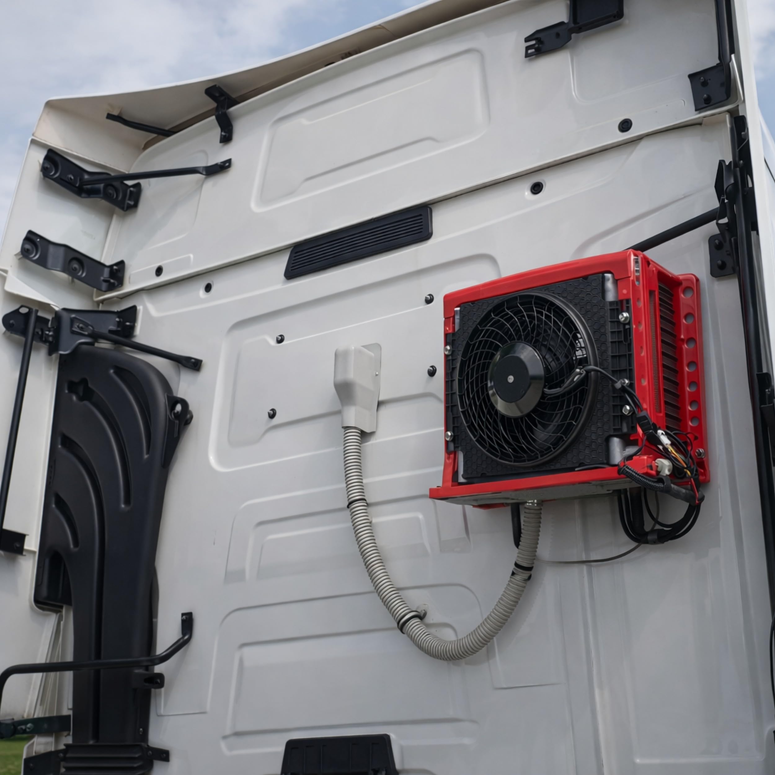Split-Standklimaanlage für Wohnmobil LKW Wohnwagen Traktor | Elektrische 24V Parkplatz Klimaanlage Split-System | 2400W Fahrzeug Klimagerät mit Fernbedienung