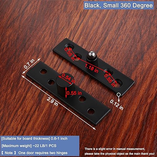 Miniatura 10 de Bisagra giratoria de acero inoxidable de 270 grados, bisagras de ocultación de puerta, bisagras de pivote hacia arriba, eje inferior, color negro