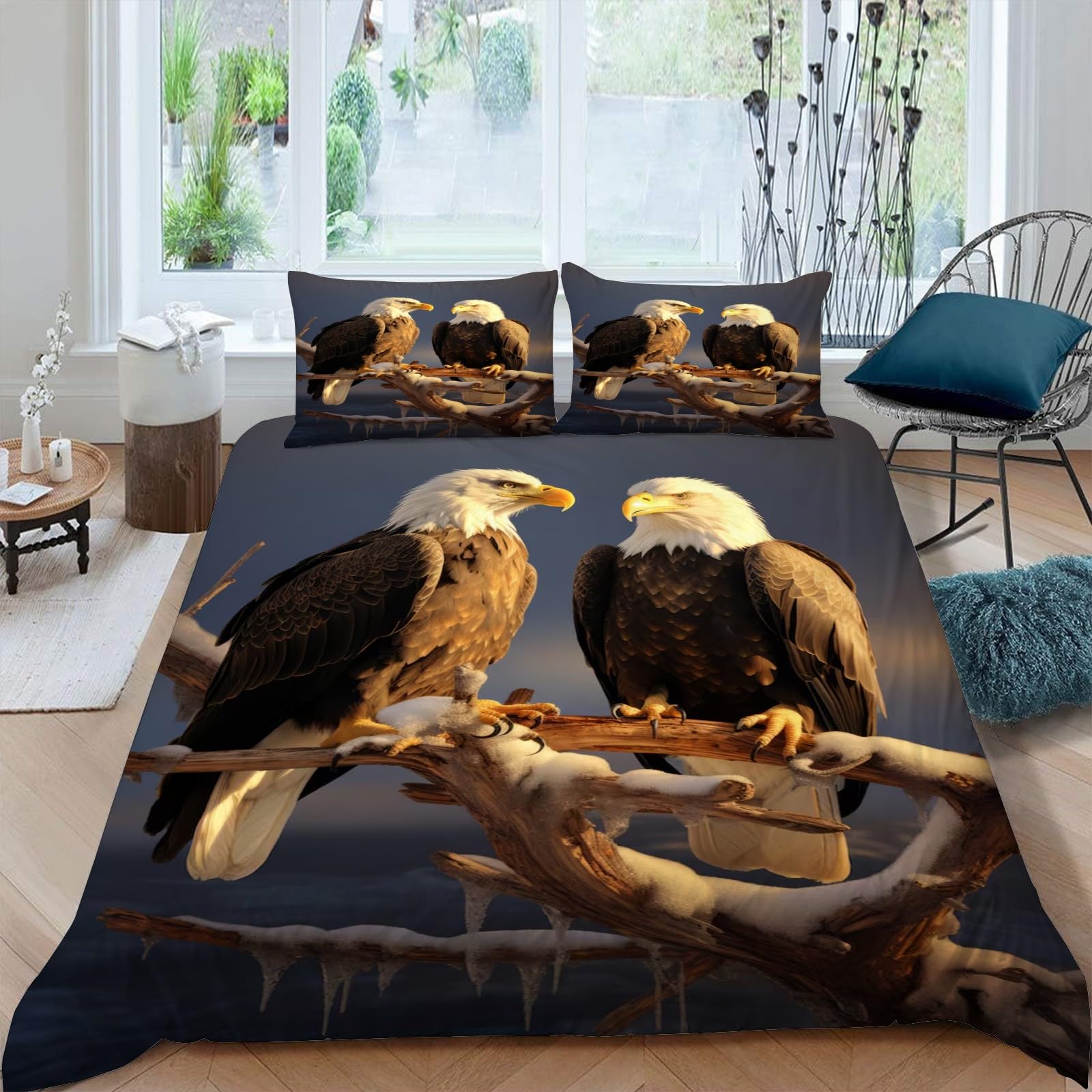 Parure de lit adulte 220x240 faune en microfibre de qualité supérieure au toucher soie délicat