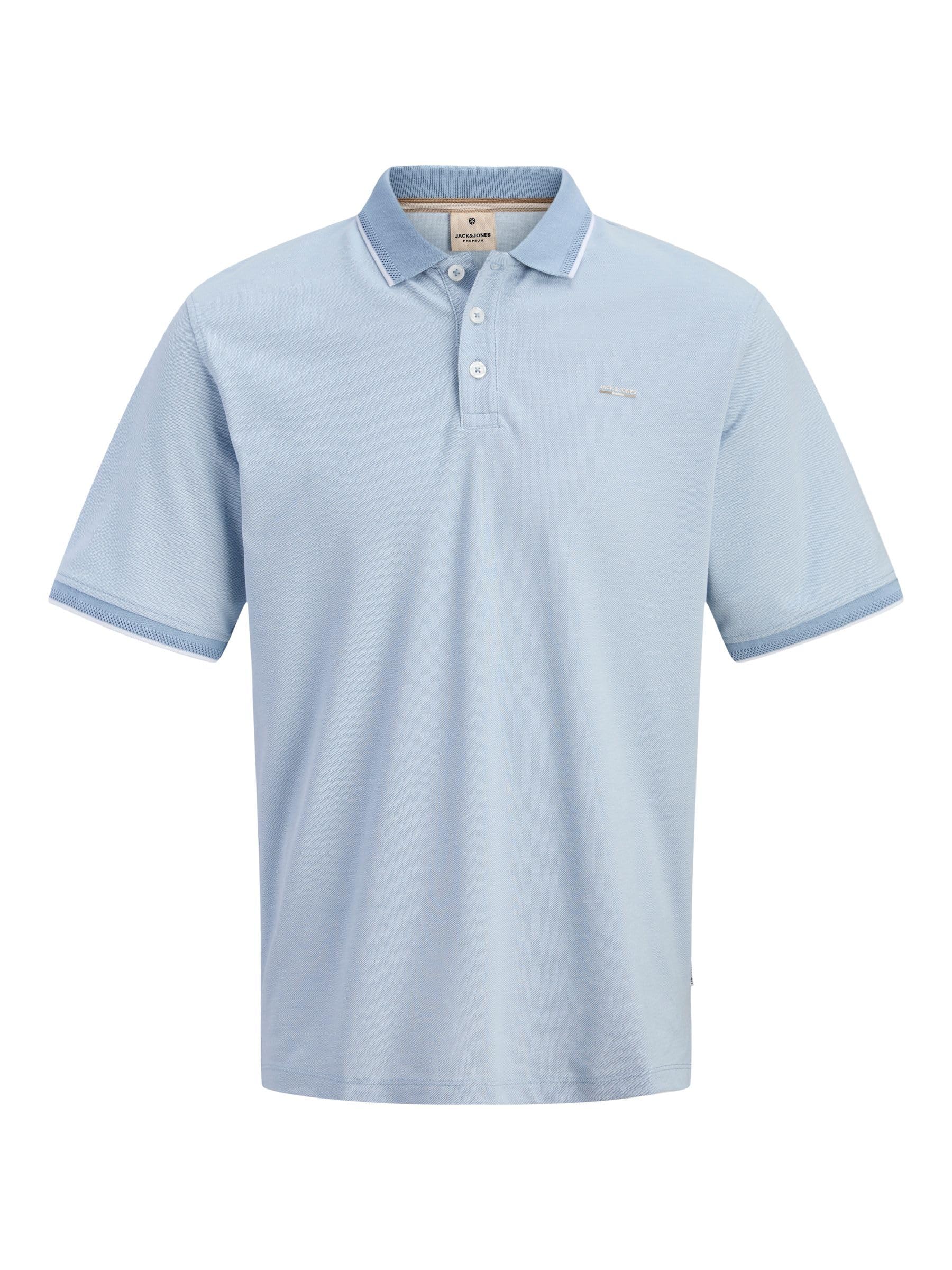 Jack & Jones Men's Blue Jjrblualves Polo Shirt Ashley Melange - Size 40