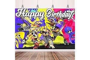 Splash Paint Splatoon Birthday Party Backdrop