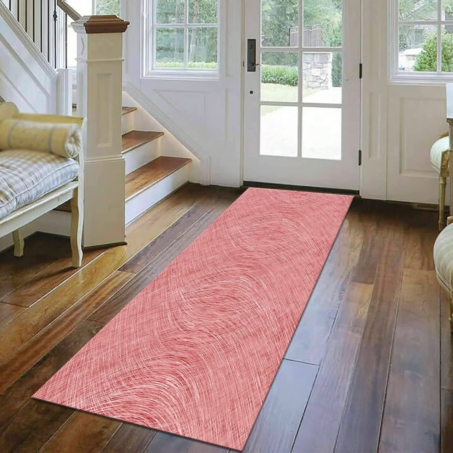 Tapijtloper Vloerkleed Lang Antislip Wasbare Keukenloper Gangtapijt 90X350CM Keukentapijt Lopers Roze Zwart Abstract Keukenmat per meter Slaapkamer Woonkamer Kinderkamer Tapijtpads Breedte 40-120cm