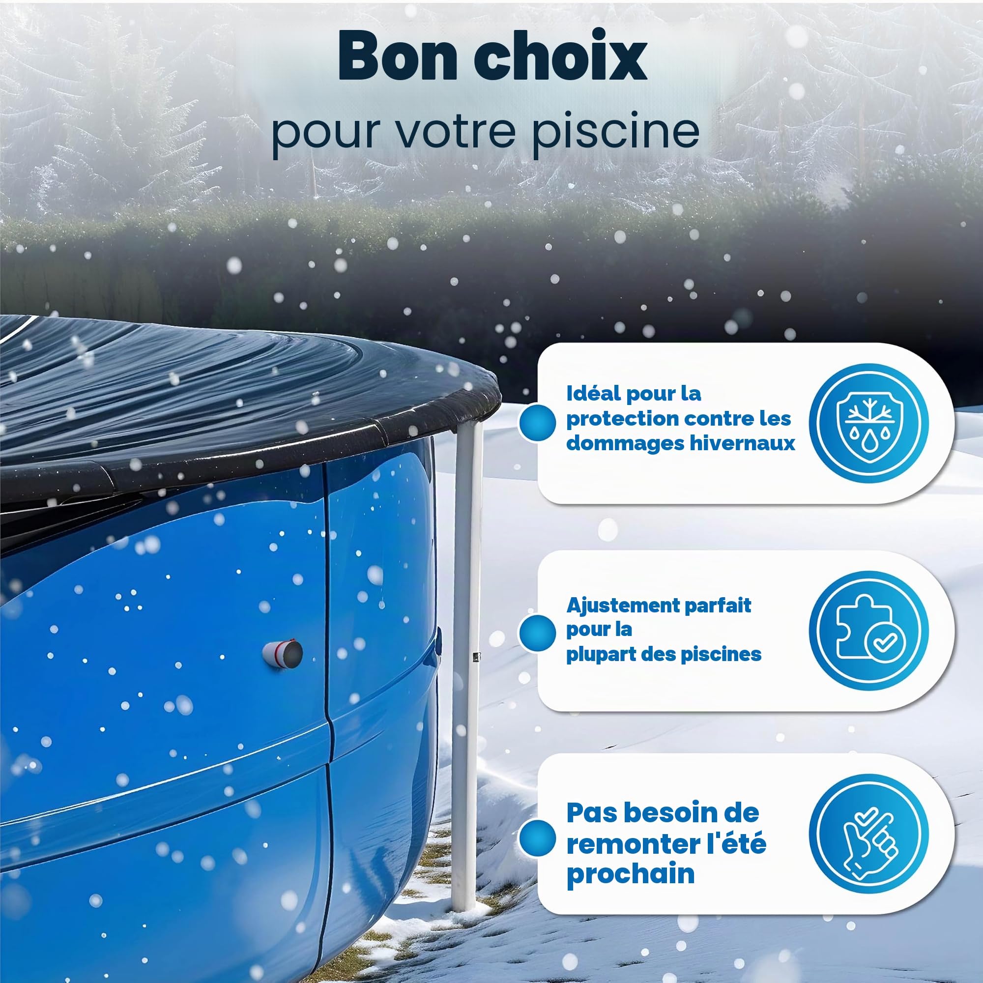 Kit de Fermeture hivernale pour piscines Intex et Bestway. Bouchons d'hiver 100% étanches pour Les Deux connexions (2 pièces) avec Joints Assortis
