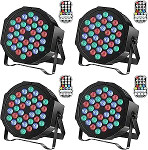 U'King Wireless Rechargeable LED Par Can Lights - 4 Pack