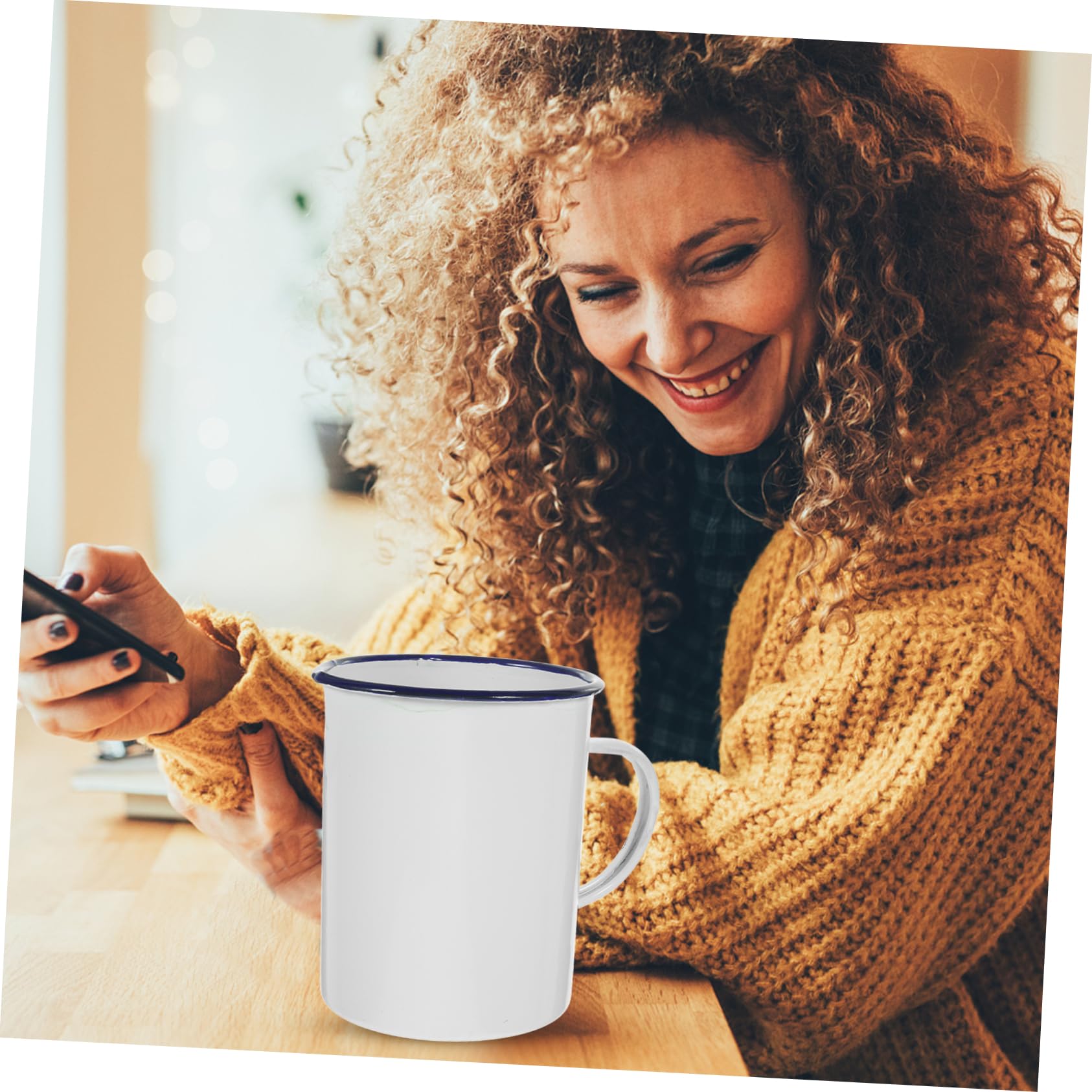 Ciieeo 5St Emaille-Messbecher kaffeekännchen coffee pot kaffeehaferl kaffeetassen tee mug Espressotassen Outdoor-Camping-Becher Frühstück kleine Tassen Emaillebecher für den Haushalt Weiß