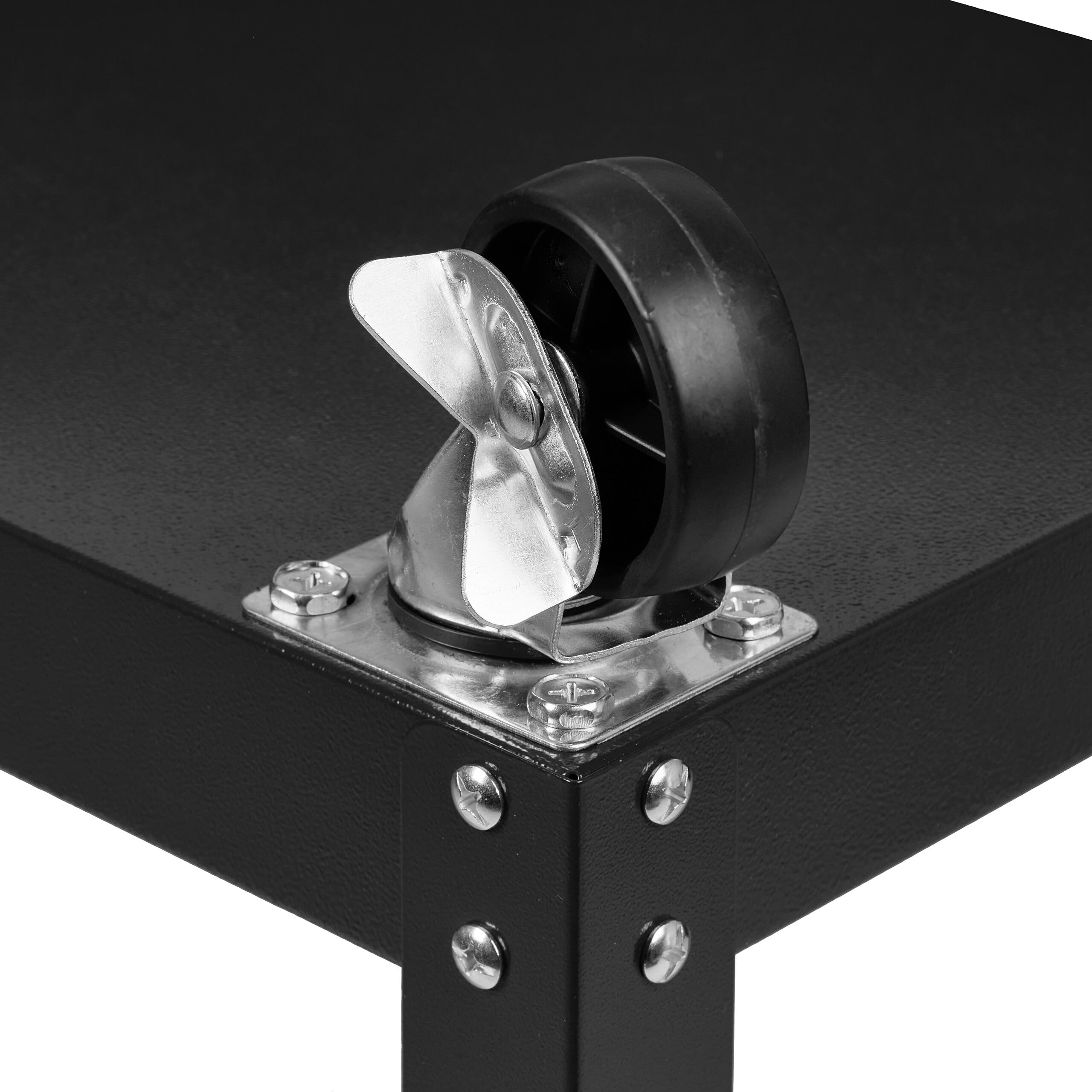 Relaxdays Chariot d'atelier, 3 Niveaux, Charge maximale : env. 100 kg, H x L x P : 76 x 78 x 35 cm, Noir