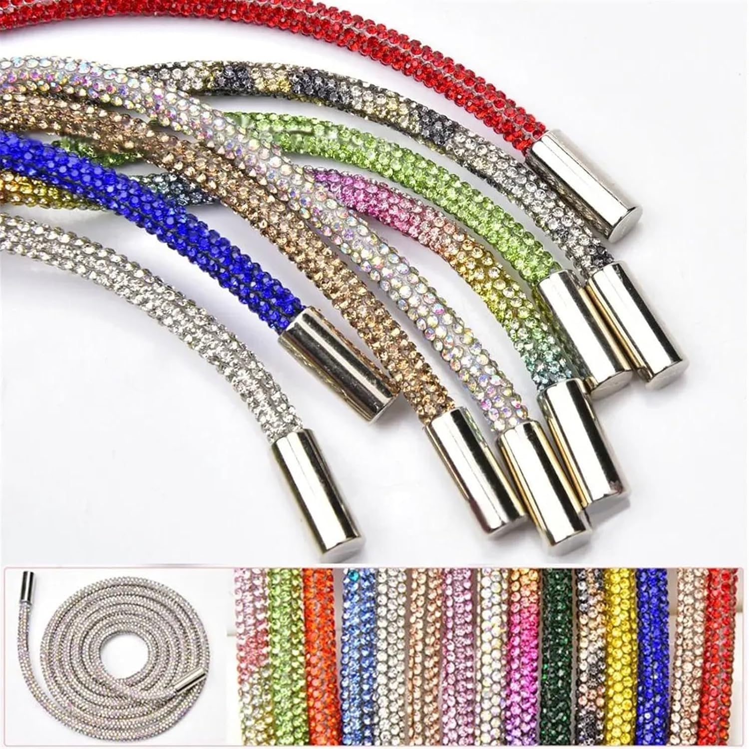 Wymiana sznurka Rhinestone DIY 2 szt. Wielokolorowy sznur(Roze)