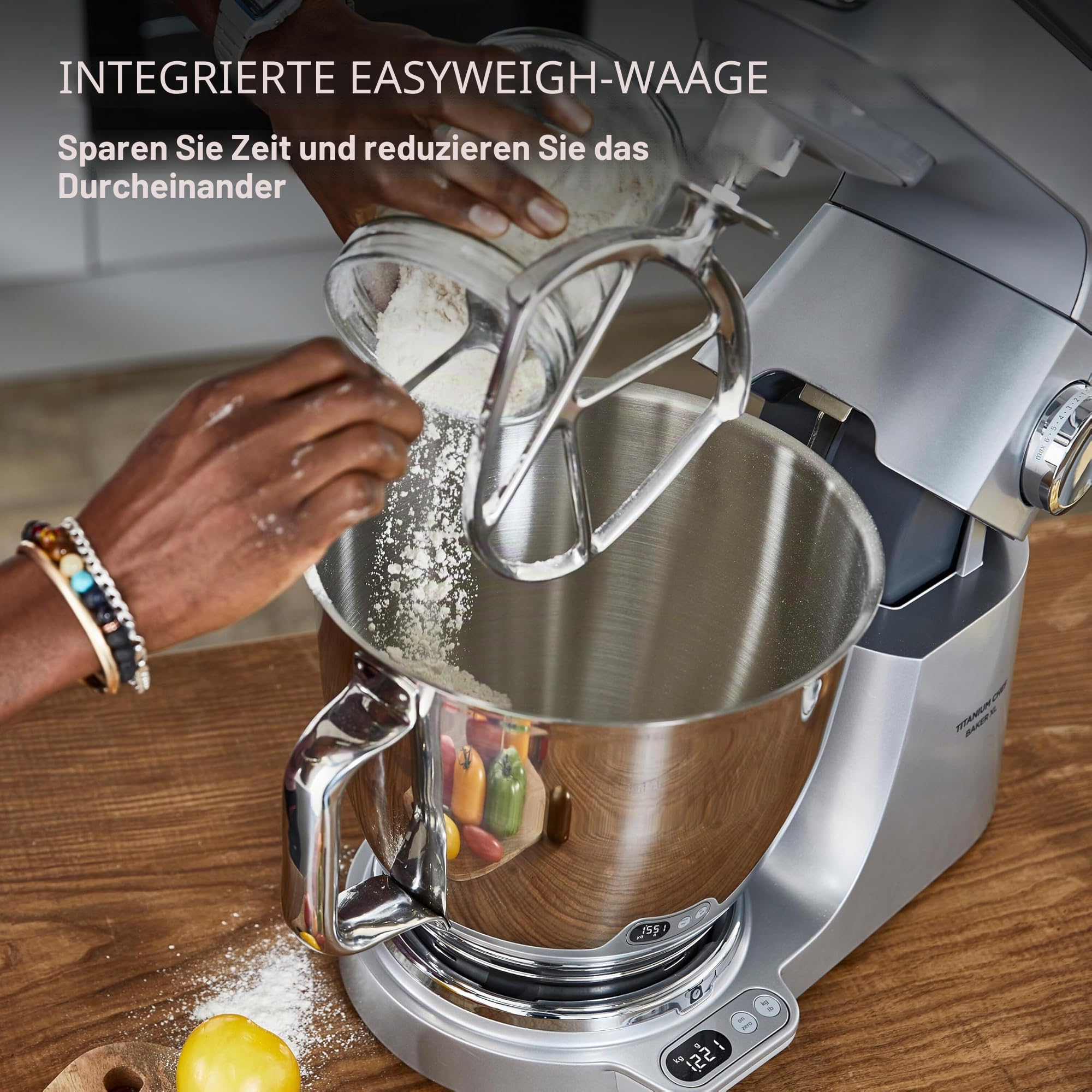 Kenwood Titanium Chef Baker XL - Küchenmaschine 1200W 7L+5L Silber – Ansicht 2