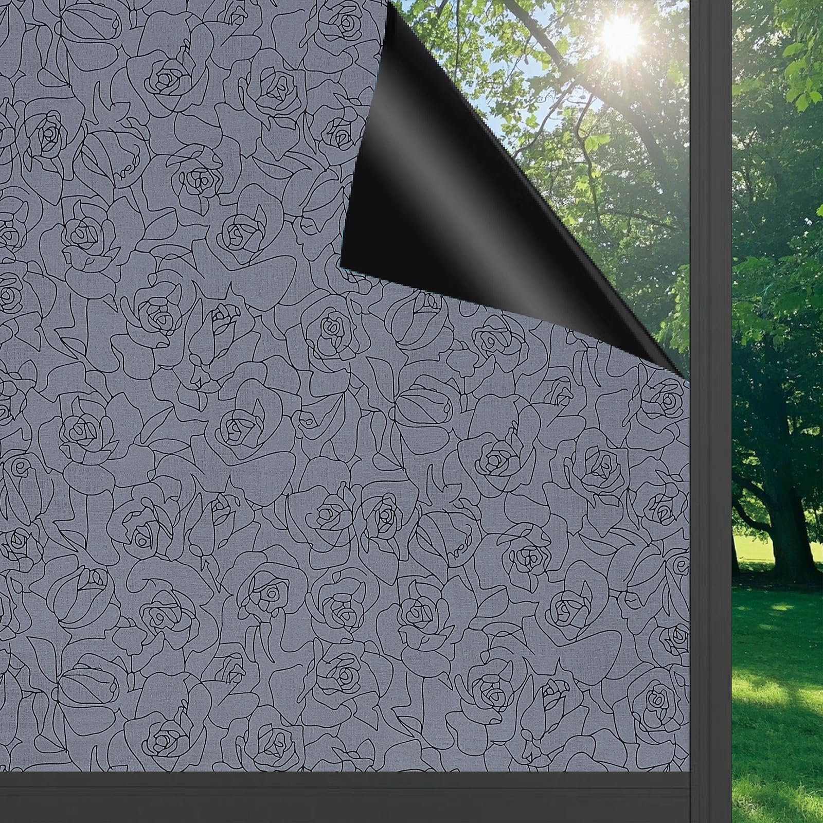 Window Film Self Adhesive PVC Privacy Film Opaque Stickers Vinyl Covering for Glass Windows Bathroom Office Doors&Home 60x 200 cm
