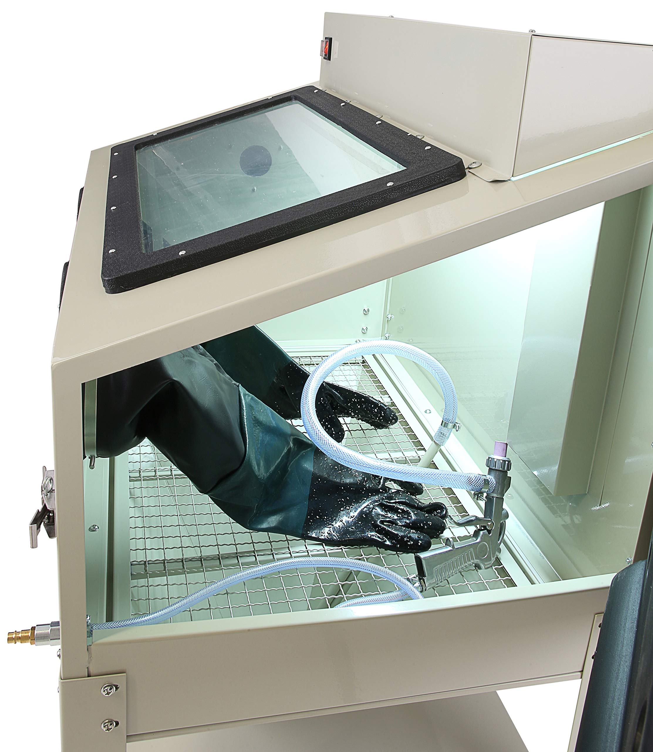 Máquina de chorro de arena de 220 l, cabina de chorro de arena, 220 litros, accesorios de iluminación industrial