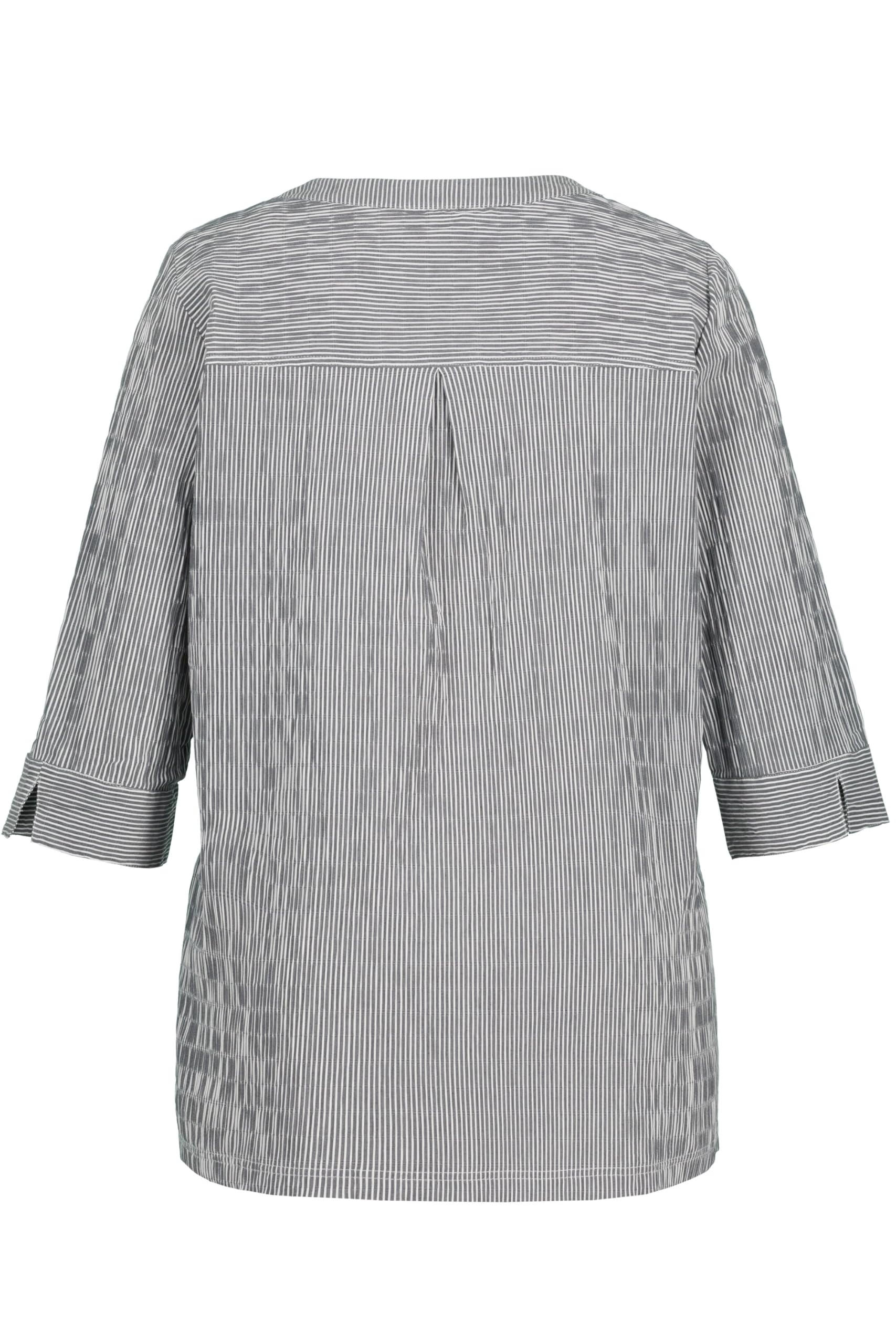 Ulla Popken Femme Grandes Tailles Tunique, Rayures, Structure crépon 797456