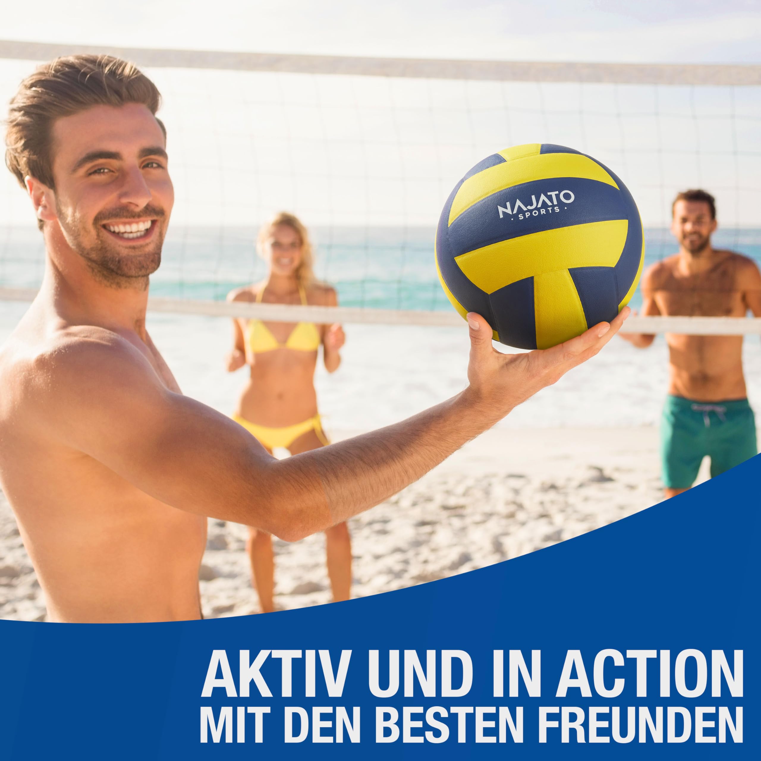 NAJATO Sports Volleyball – Langlebiger Beachvolleyball Größe 5 – Für den Outdoor & Indoor Bereich