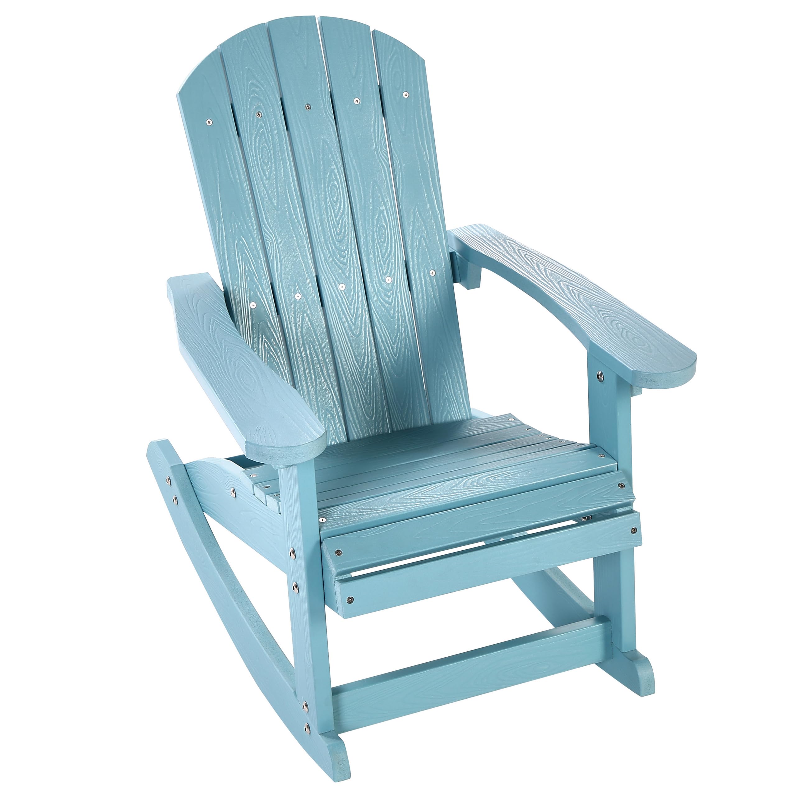 Beliani Muskoka Kinder Garten-Schaukelstuhl Blau mit Breiten Armlehnen modern Adirondack
