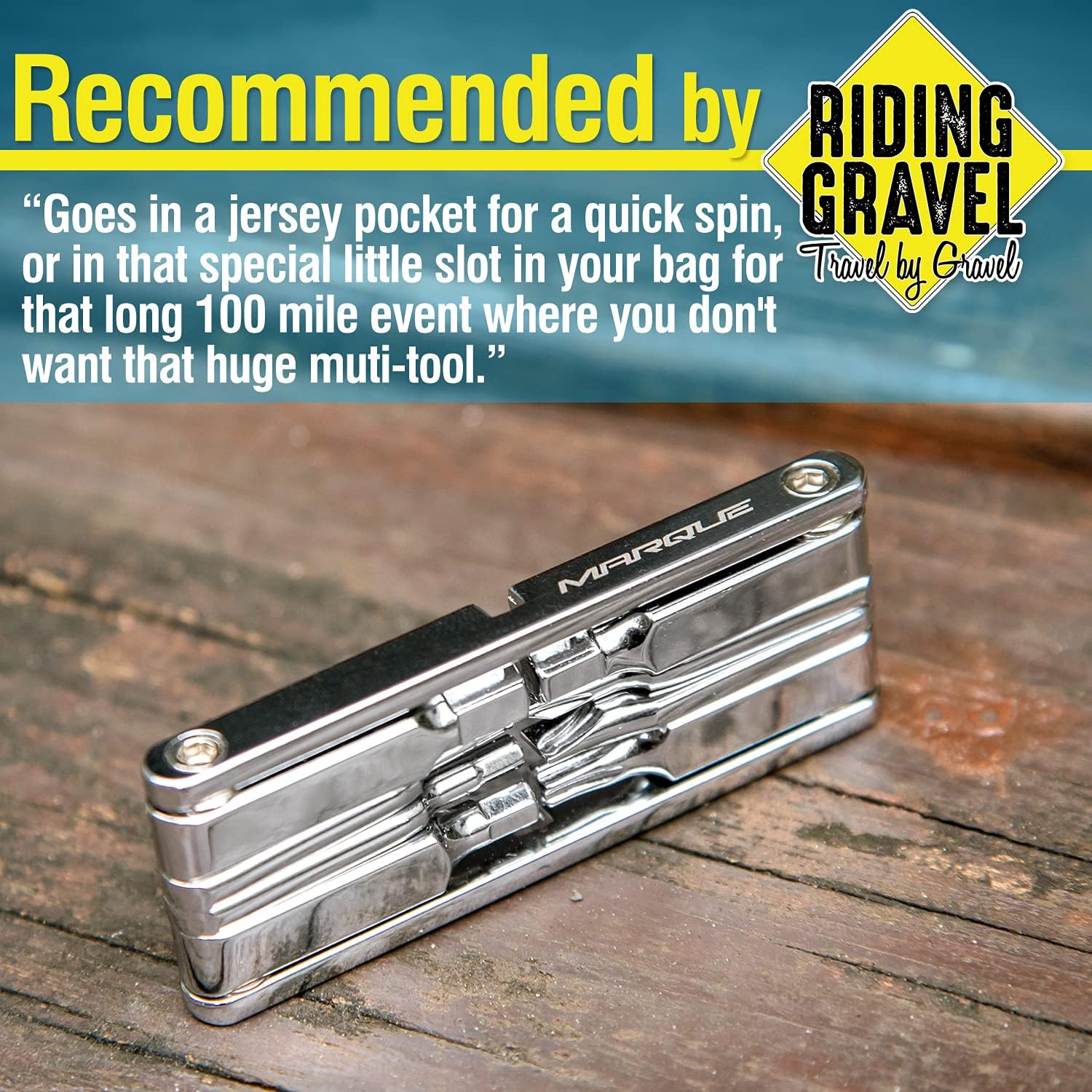 MARQUE 10 in 1 Bike Multitool - Mini 10 Bicycle Multi Tool Repair Kit for Road and Mountain Bikes. Pocket size with slim and portable profile for easy storage during road cycling and MTB-cyclist gift