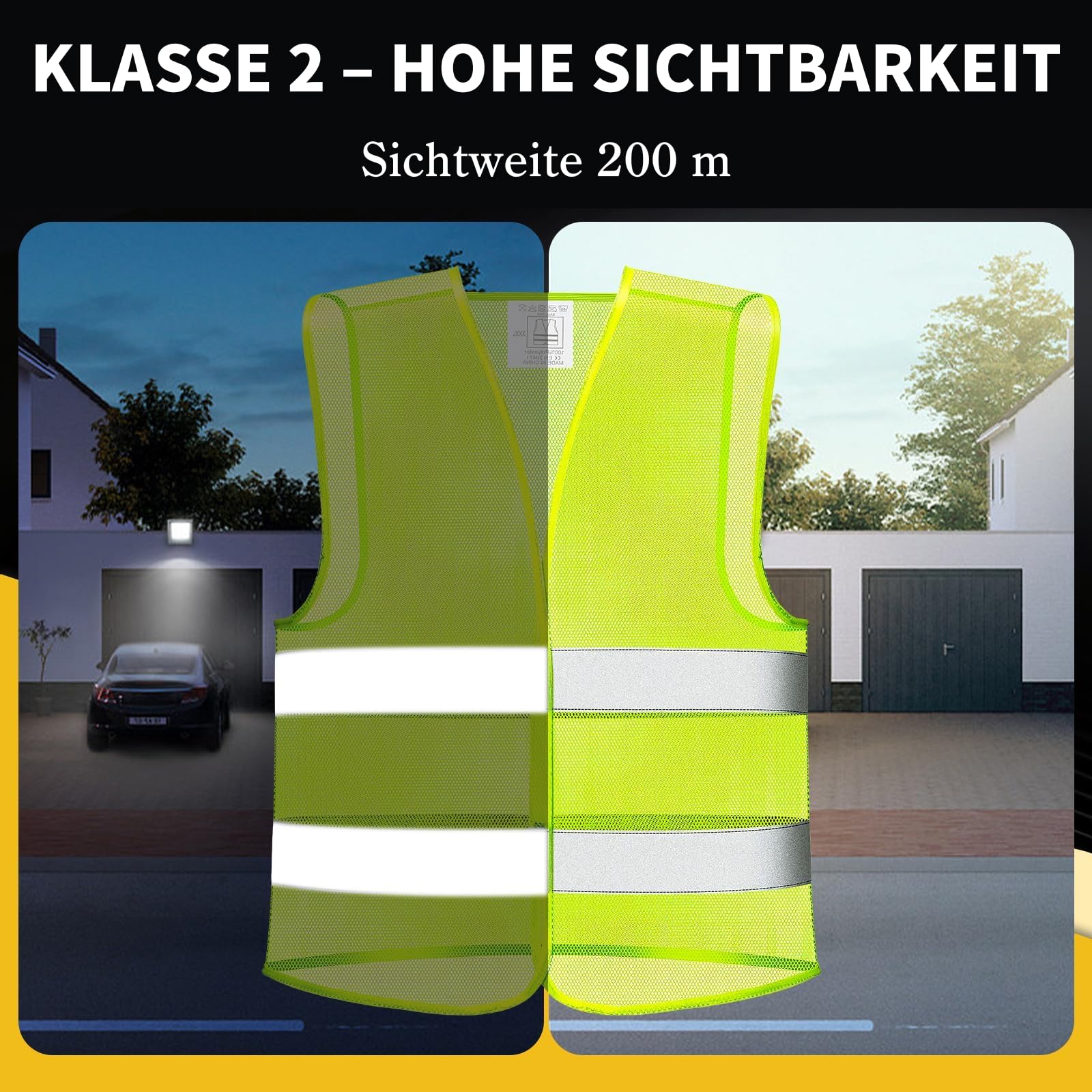 30 Stück Warnwesten Auto für Erwachsene, Männer und Frauen, gut sichtbare Sicherheitsjacken, reflektierende Sicherheitsweste aus Mesh-Material für Outdoor-Aktivitäten, Bauarbeiten, Verkehr