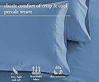 Vista 8 de California Design Den Fundas de almohada Queen/Standard - Suave 100% algodón orgánico, percal fresco y fresco, fundas de almohada orgánicas