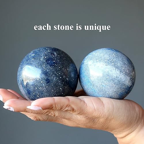 Miniatura 4 de Satin Crystals Esfera de apatita bola de cristal de Cleavelandite azul de 275-30 pulgadas