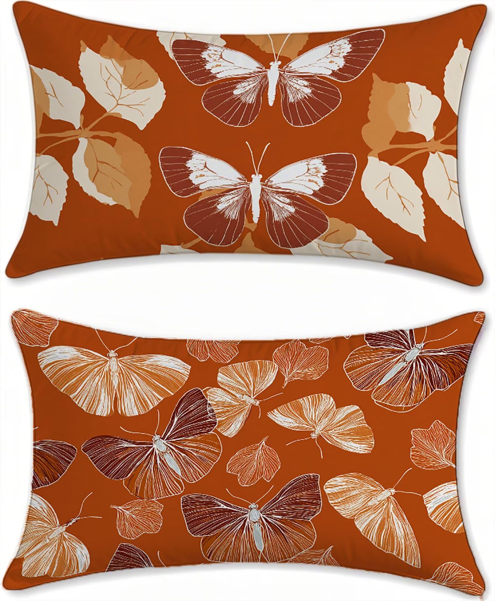 Taie oreiller decoratif orange housse coussin exterieur impermeable 60x90