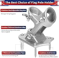 Vista 2 de Soporte para poste de bandera, soporte de poste de bandera para exteriores de casa, soporte de montaje de bandera de metal resistente, soportes